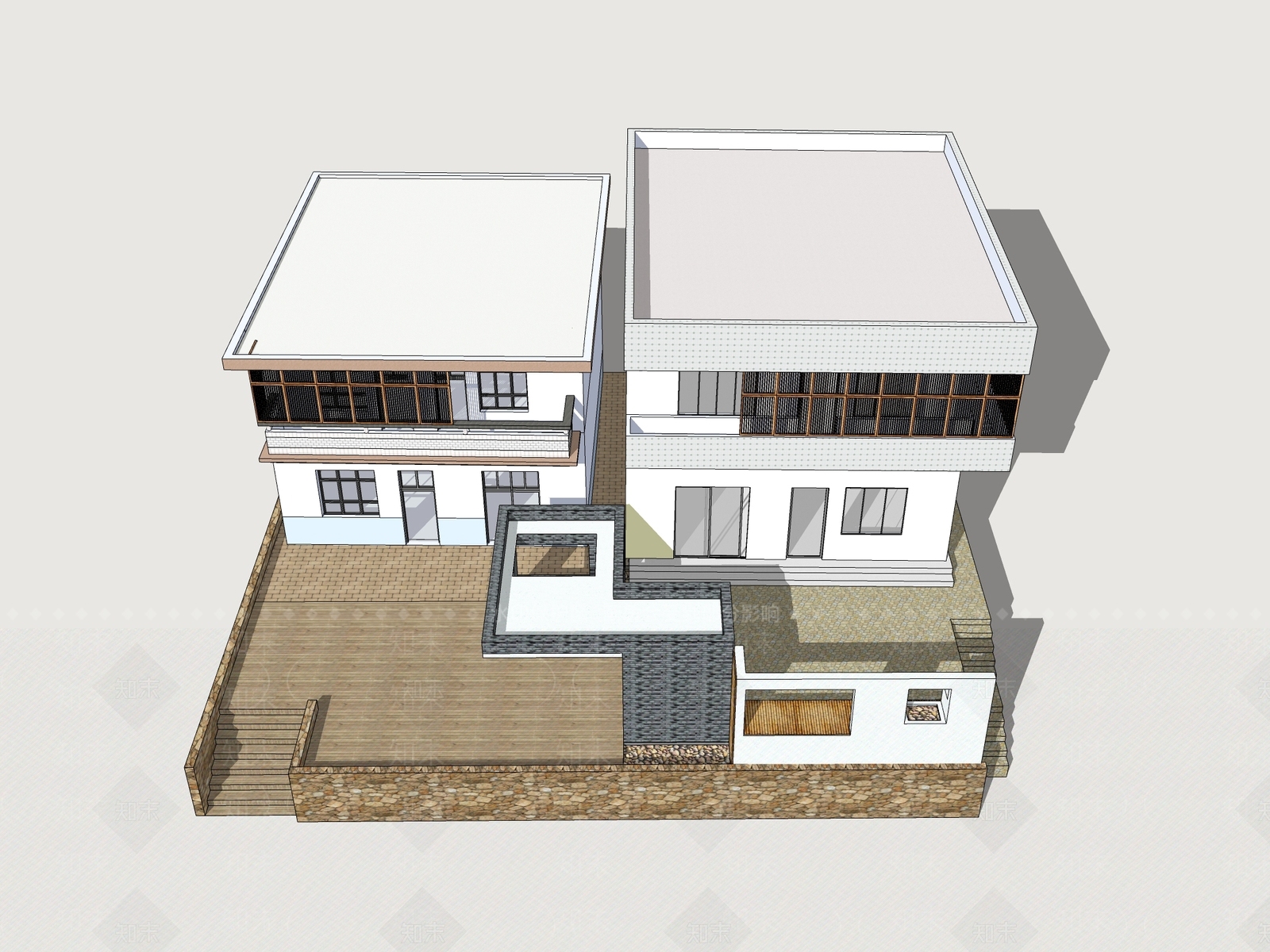 现代乡村民房SU模型下载【ID:1163022110】