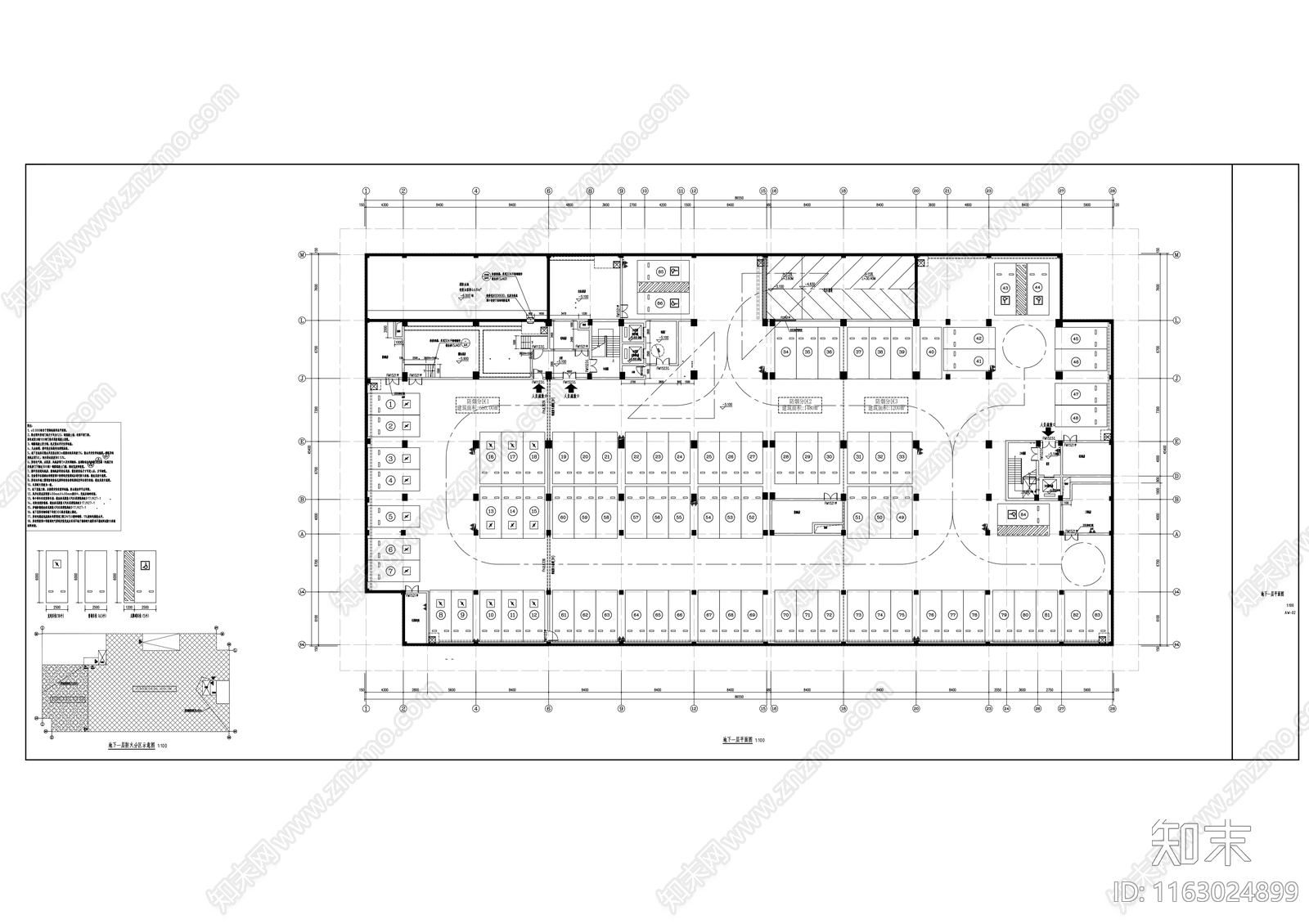 现代办公楼建筑cad施工图下载【ID:1163024899】