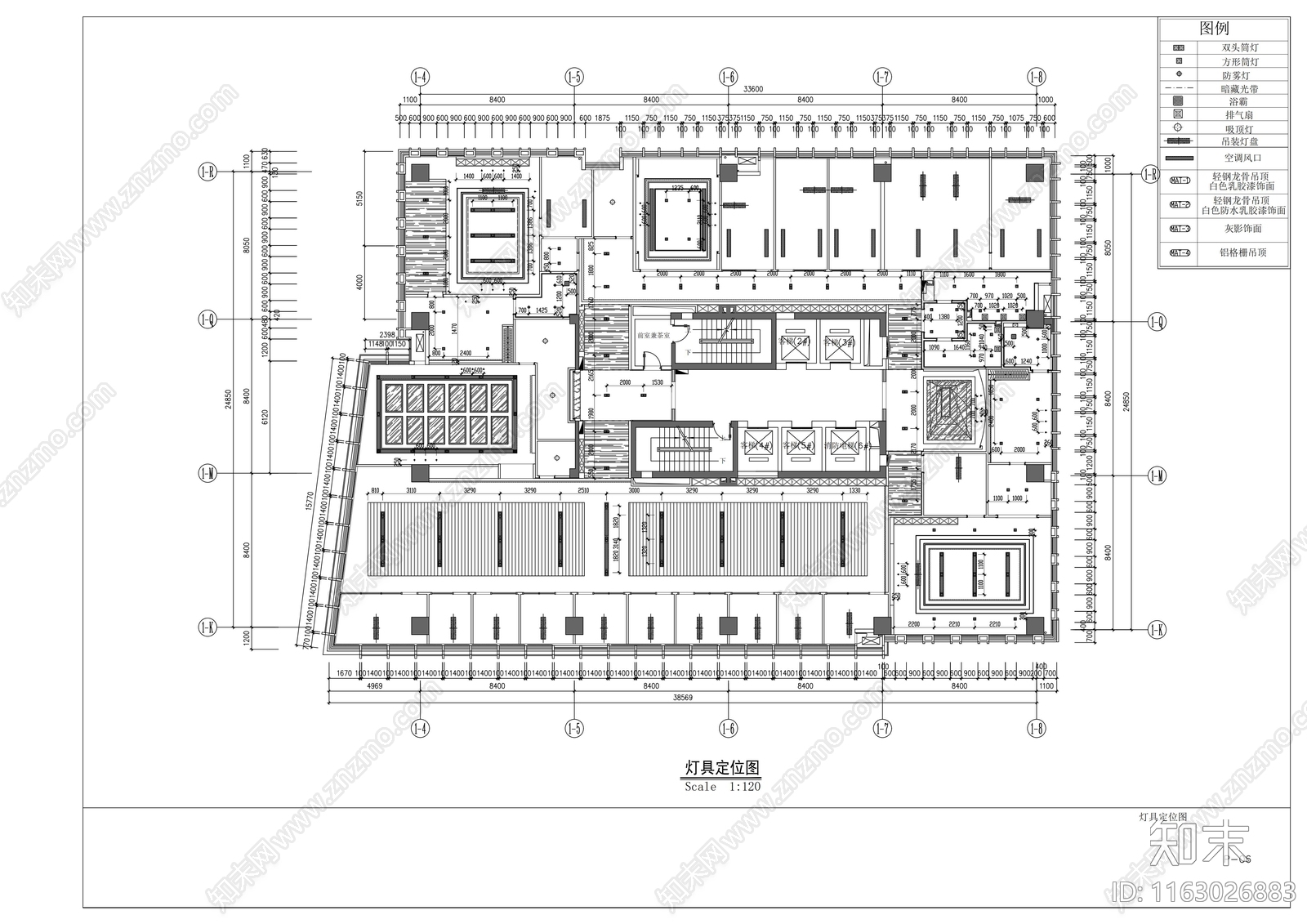 现代整体办公空间cad施工图下载【ID:1163026883】