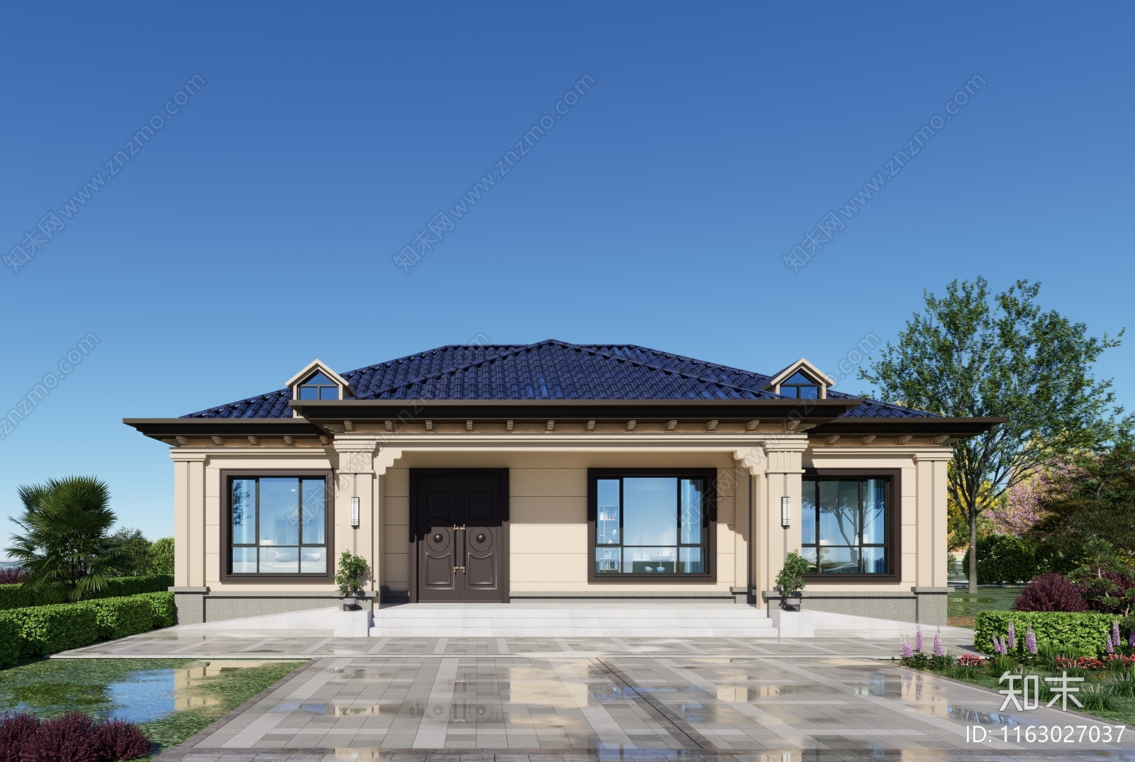 新中式别墅建筑施工图下载【ID:1163027037】