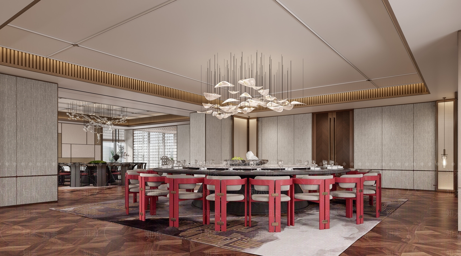 现代新中式包厢3D模型下载【ID:1163027718】