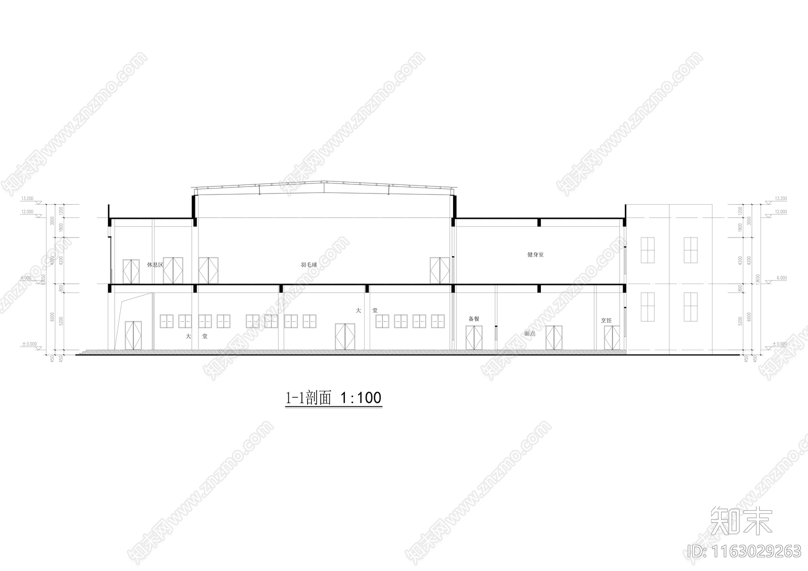 现代产业园建筑cad施工图下载【ID:1163029263】