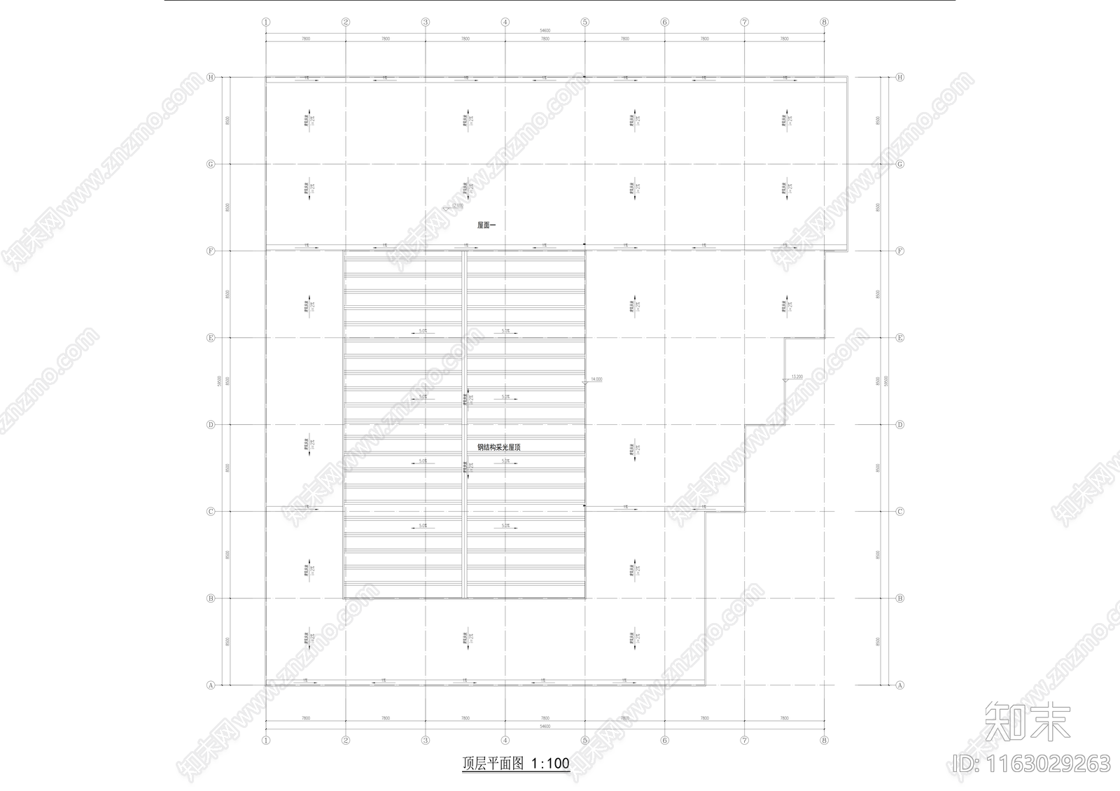 现代产业园建筑cad施工图下载【ID:1163029263】