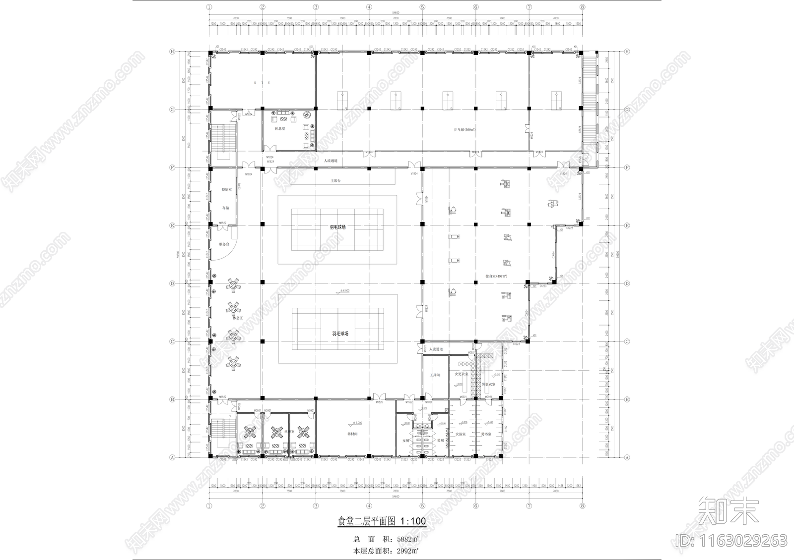 现代产业园建筑cad施工图下载【ID:1163029263】