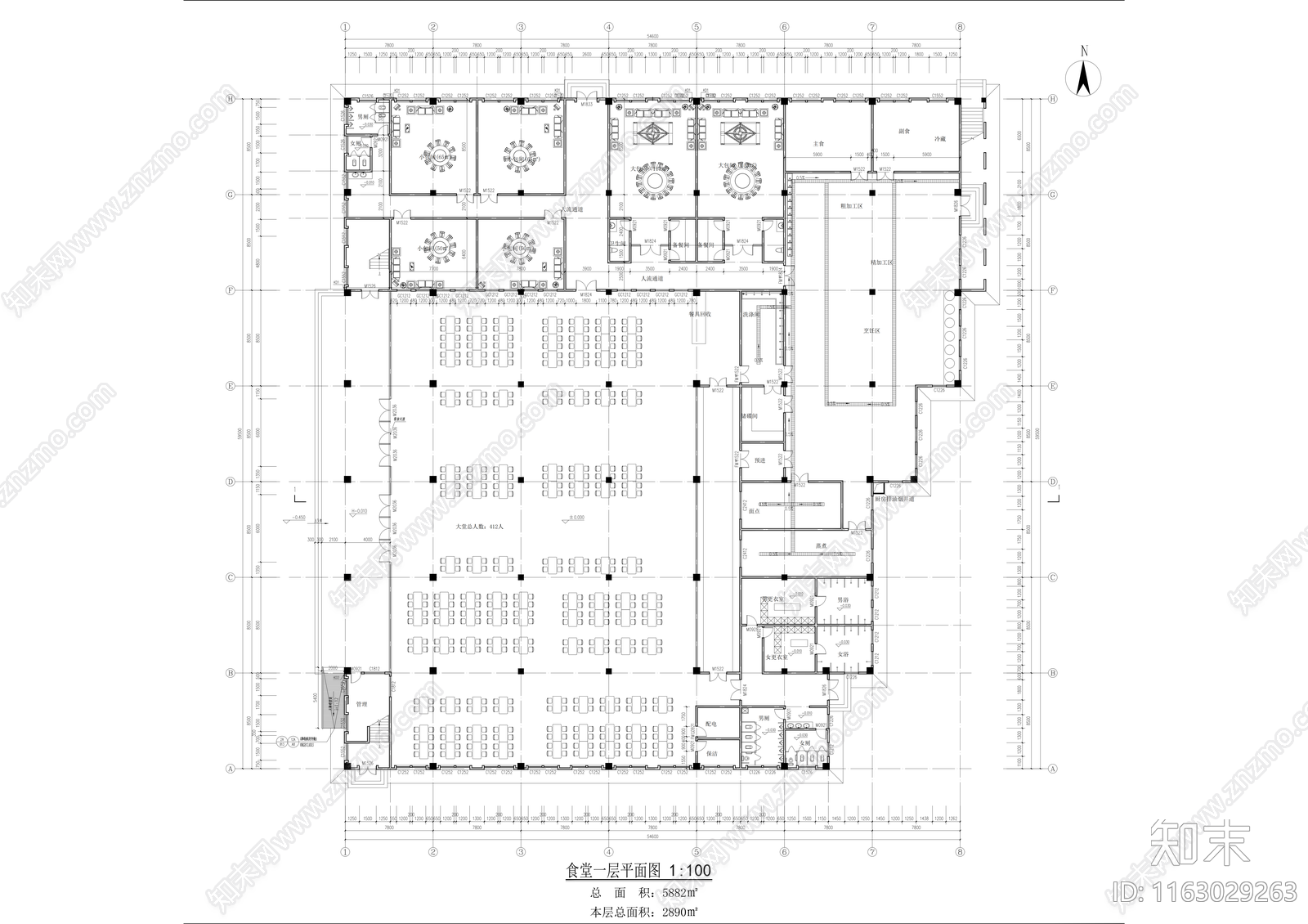 现代产业园建筑cad施工图下载【ID:1163029263】