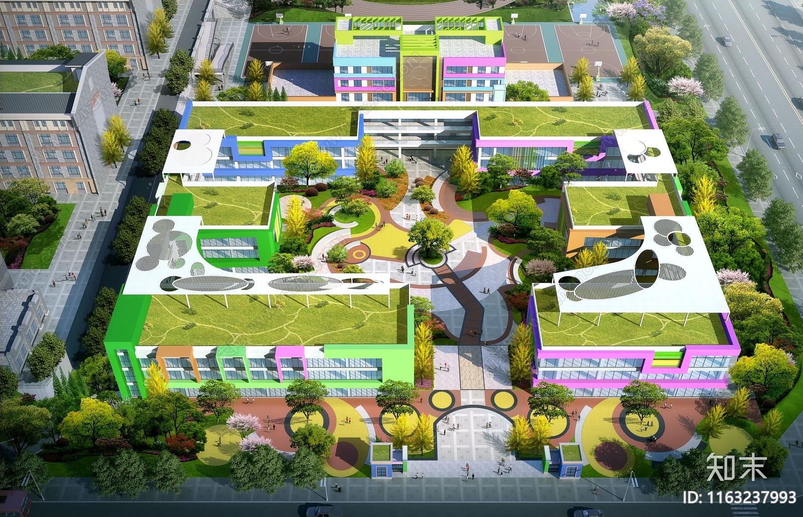 复古学校建筑cad施工图下载【ID:1163237993】