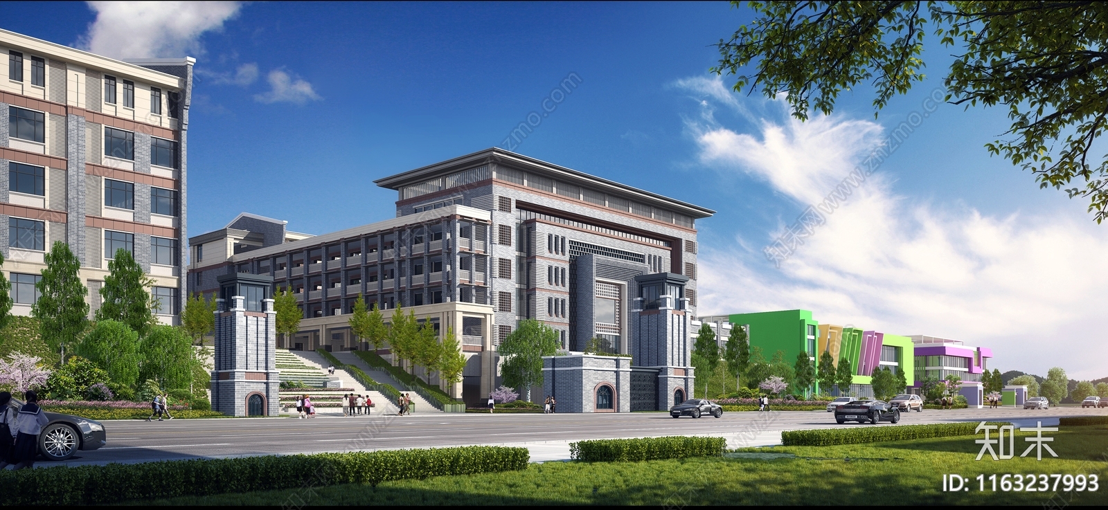 复古学校建筑cad施工图下载【ID:1163237993】