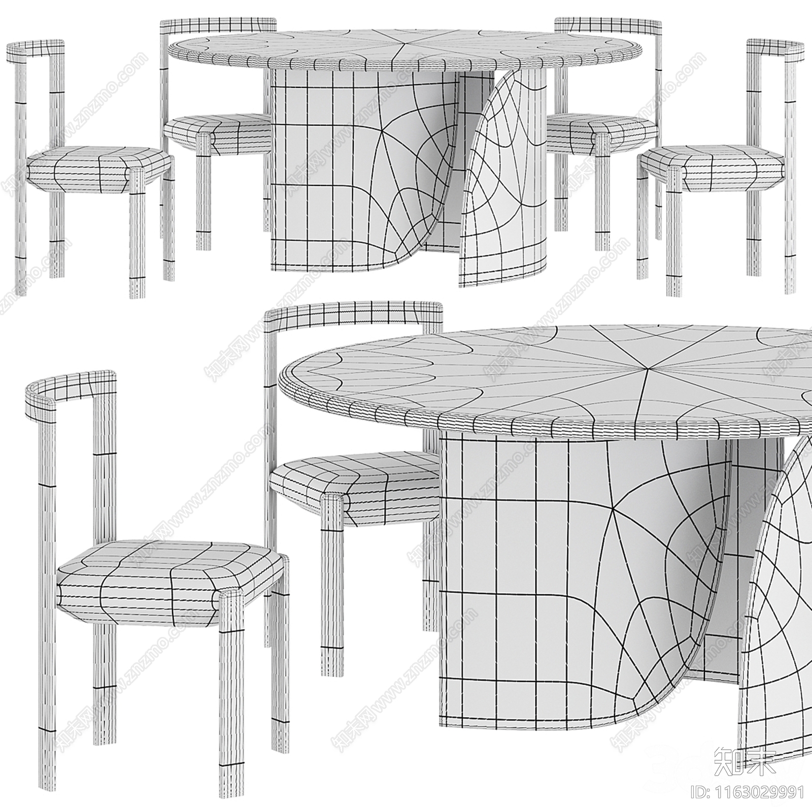 现代餐桌椅3D模型下载【ID:1163029991】