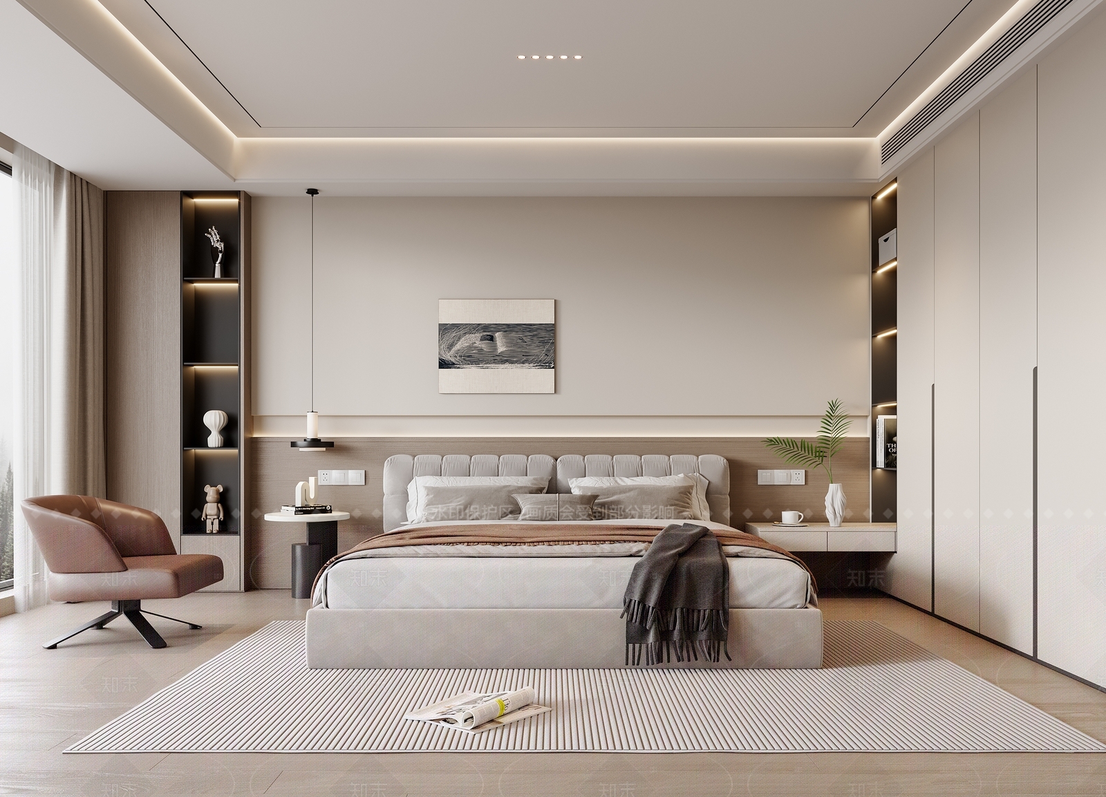 现代家居卧室SU模型下载【ID:1215983492】