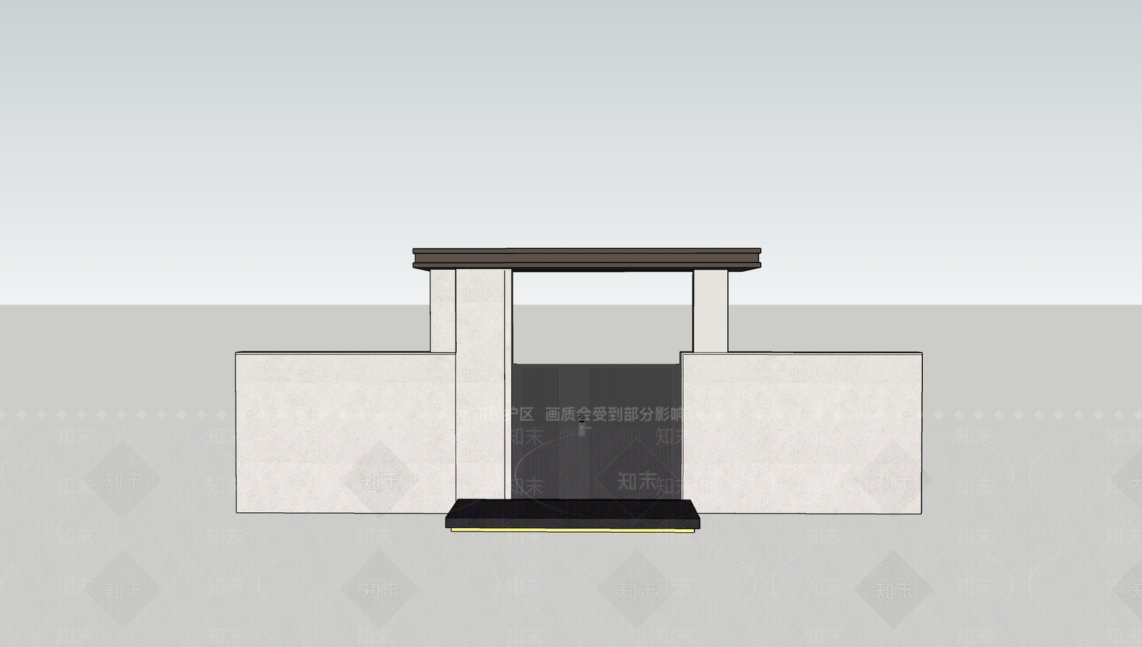 现代别墅庭院SU模型下载【ID:1163032075】