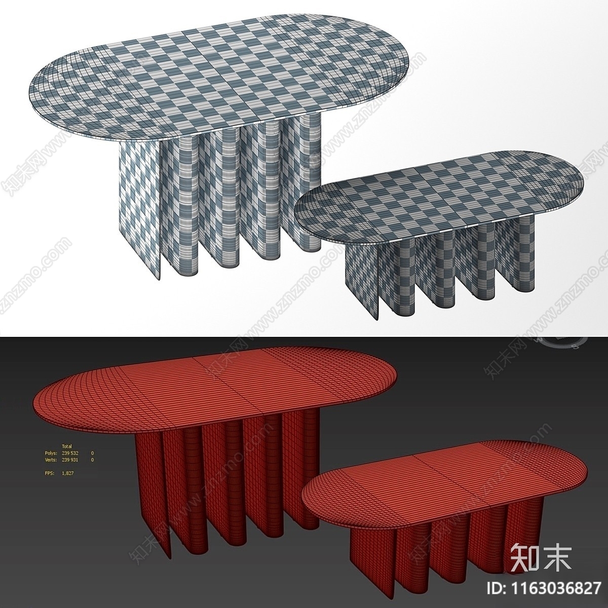 现代餐桌3D模型下载【ID:1163036827】