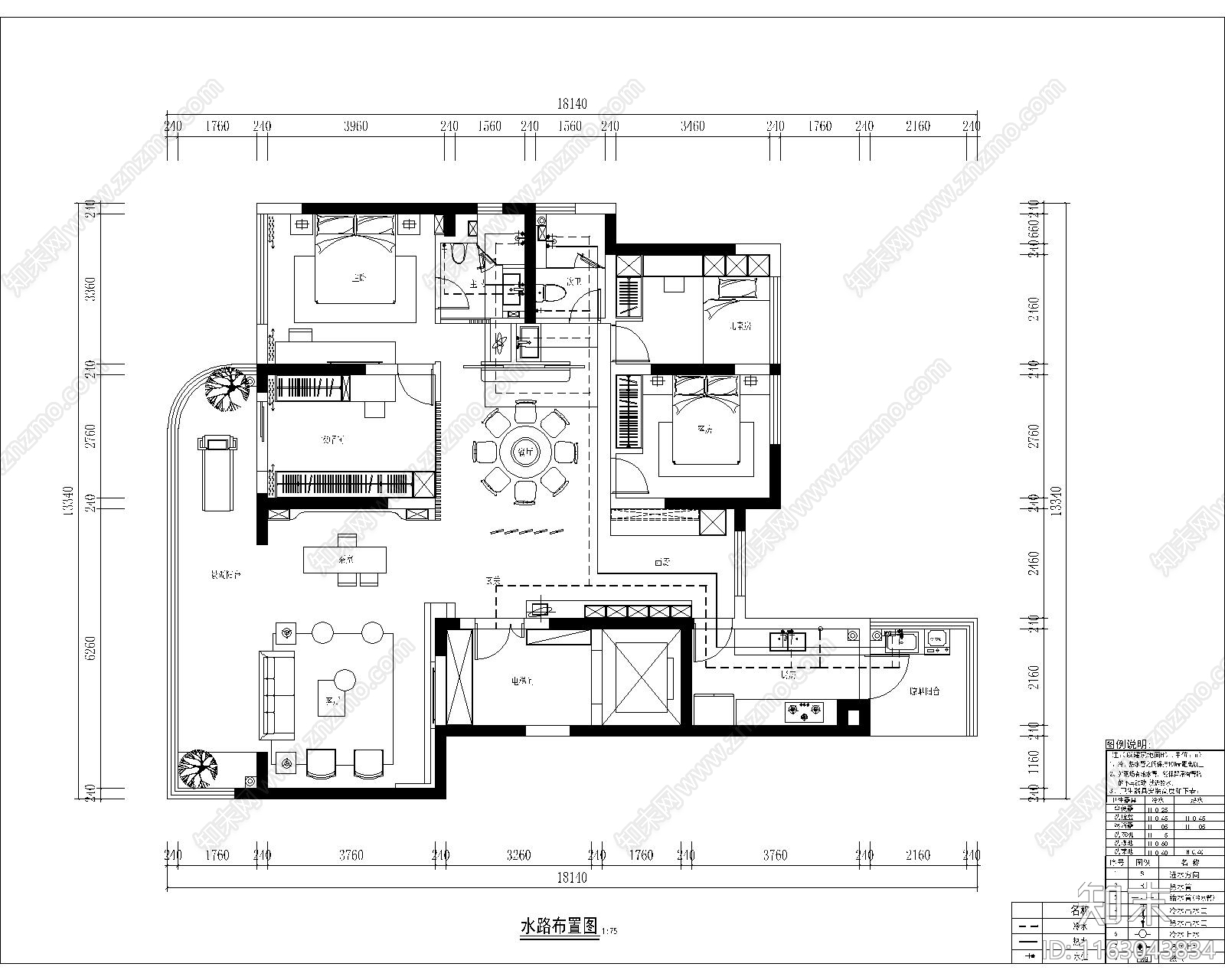 现代轻奢整体家装空间cad施工图下载【ID:1163043834】