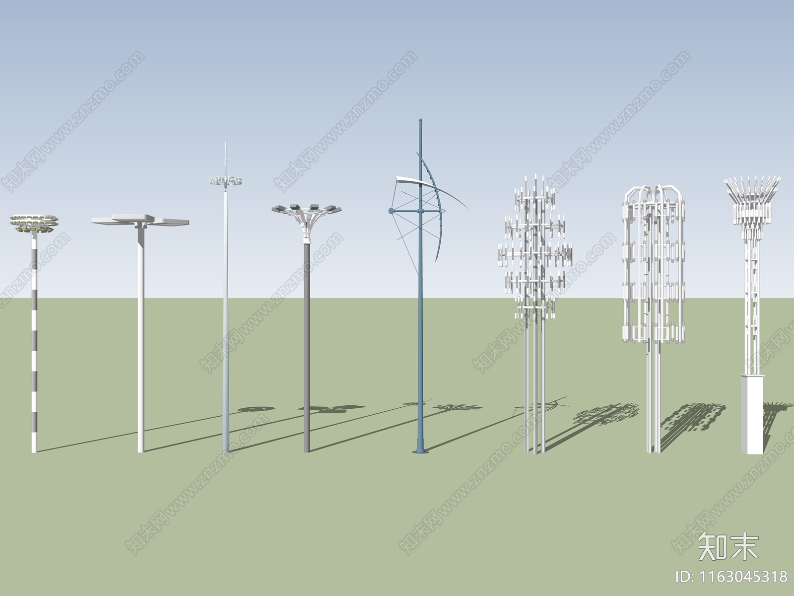 现代简约路灯SU模型下载【ID:1163045318】
