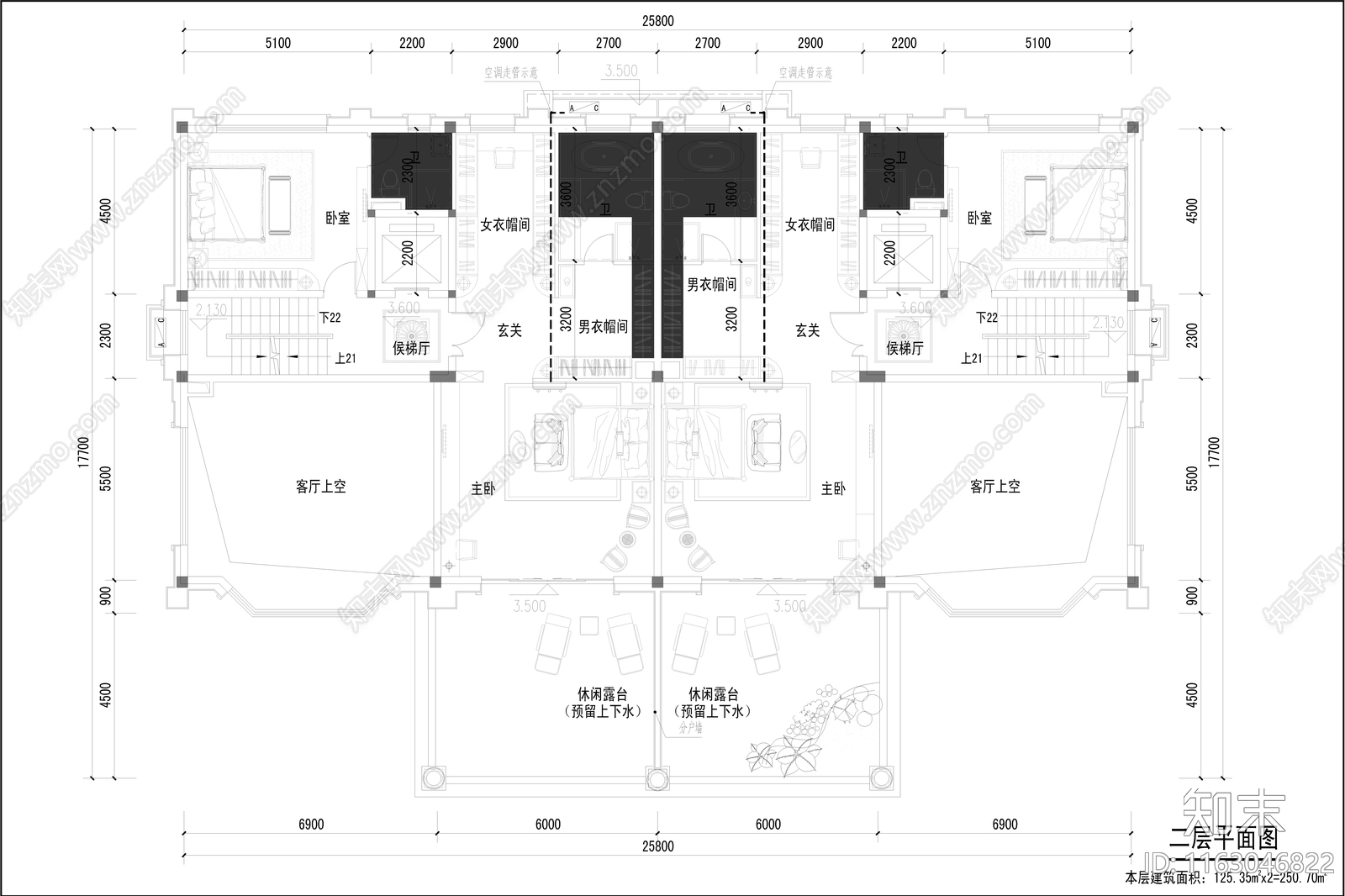 现代简欧别墅建筑施工图下载【ID:1163046822】