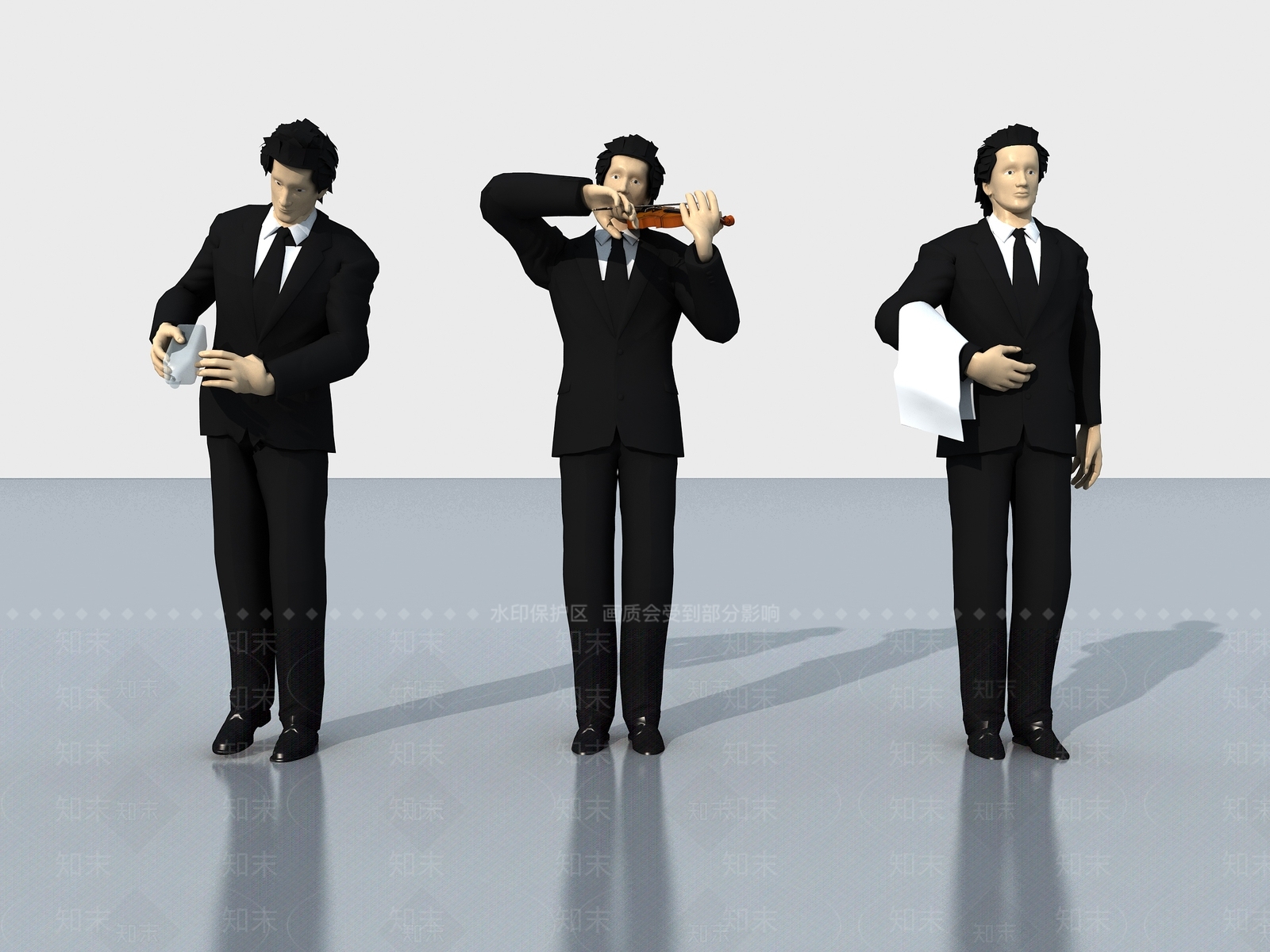 服务员3D模型下载【ID:1163049283】