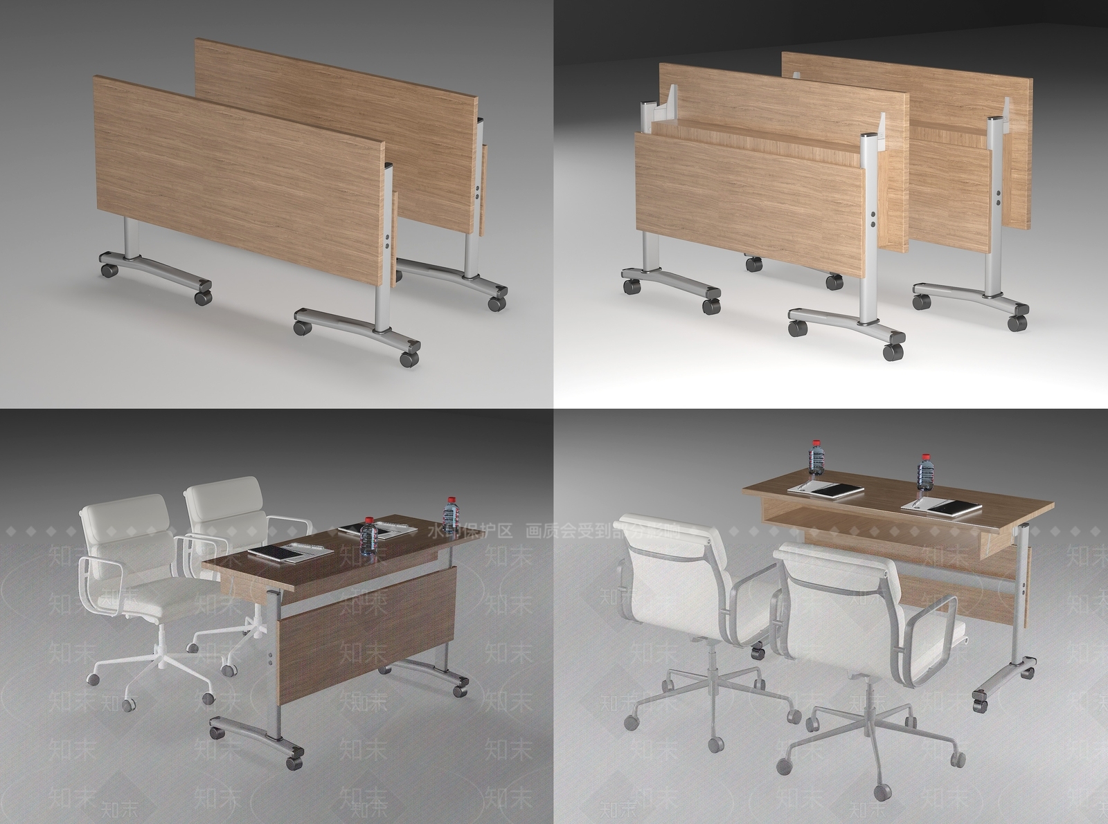 现代办公桌椅3D模型下载【ID:1163052958】