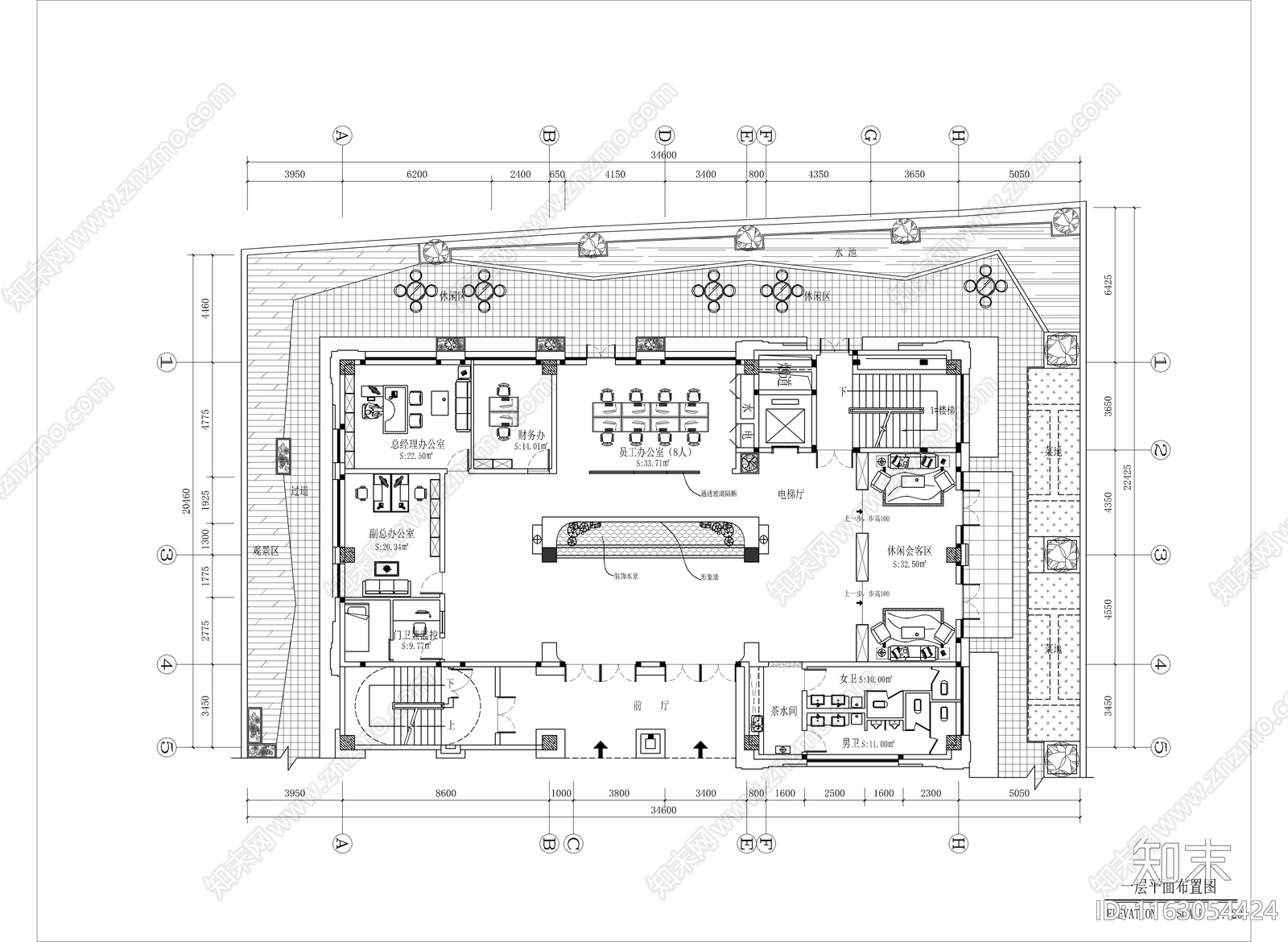 现代办公室cad施工图下载【ID:1163054424】