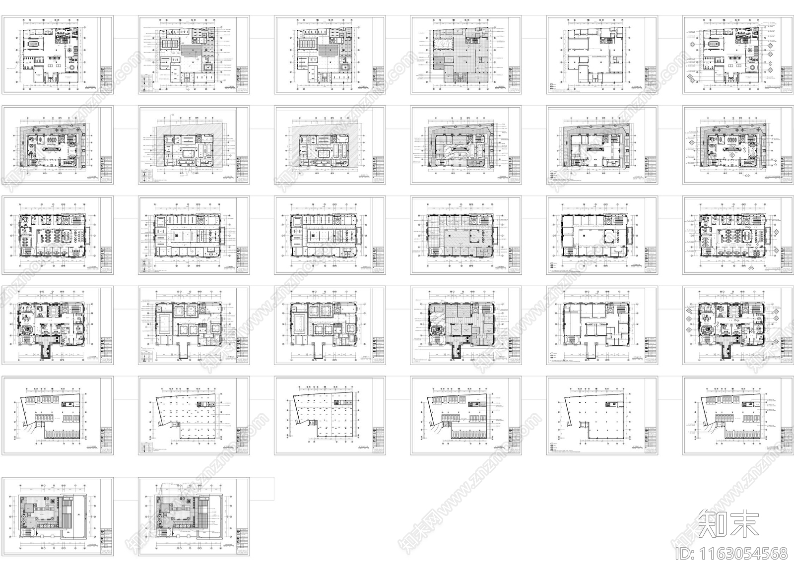 现代办公室cad施工图下载【ID:1163054568】