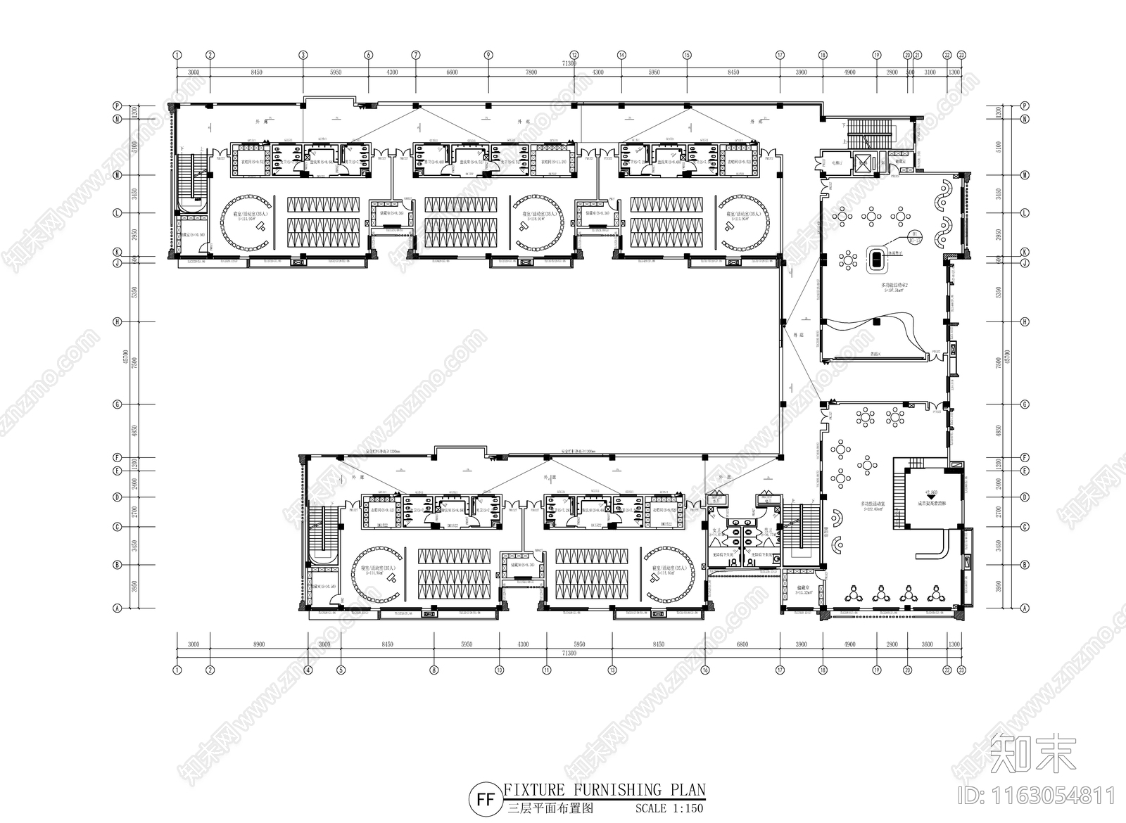 现代幼儿园cad施工图下载【ID:1163054811】