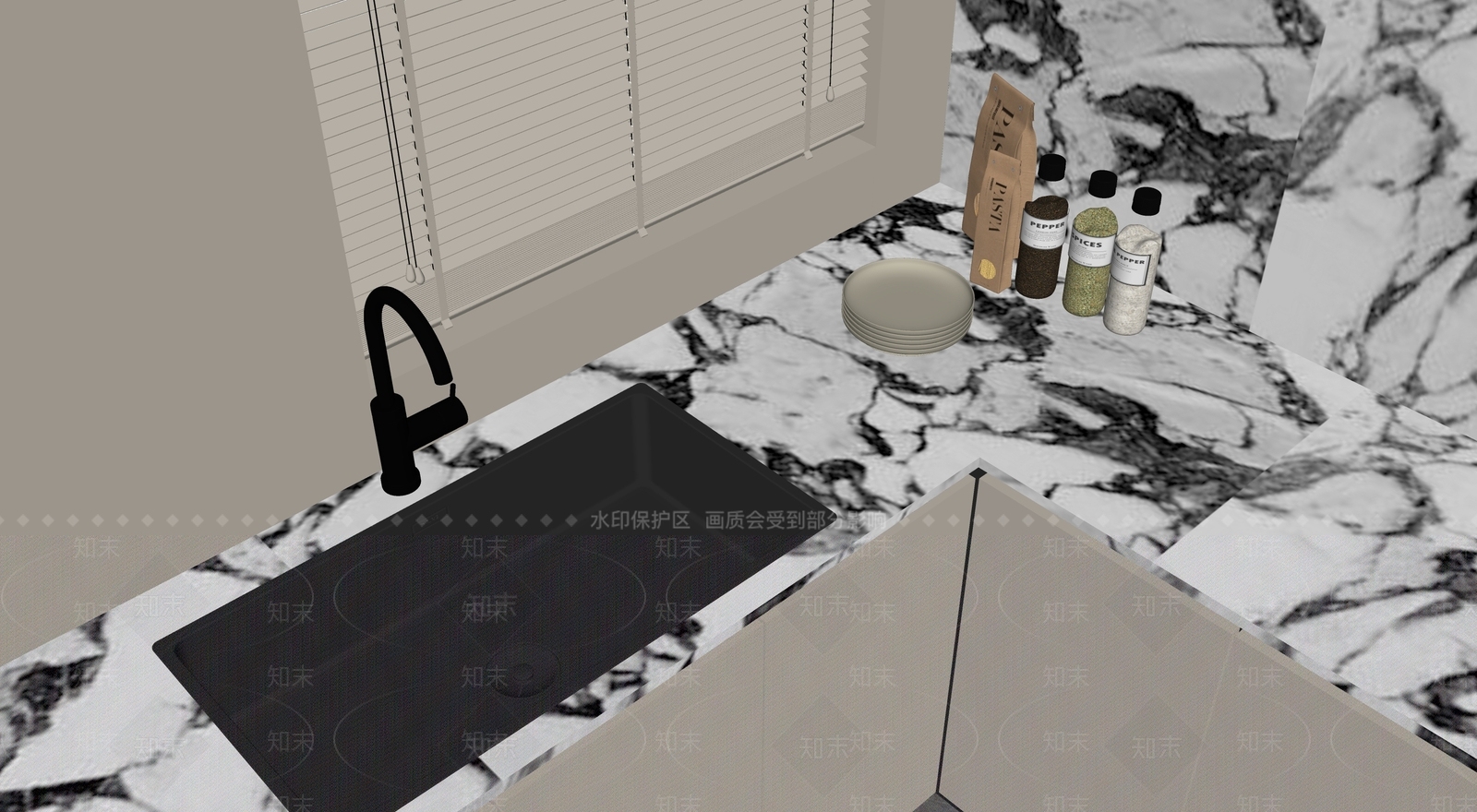 现代水槽SU模型下载【ID:1163058551】