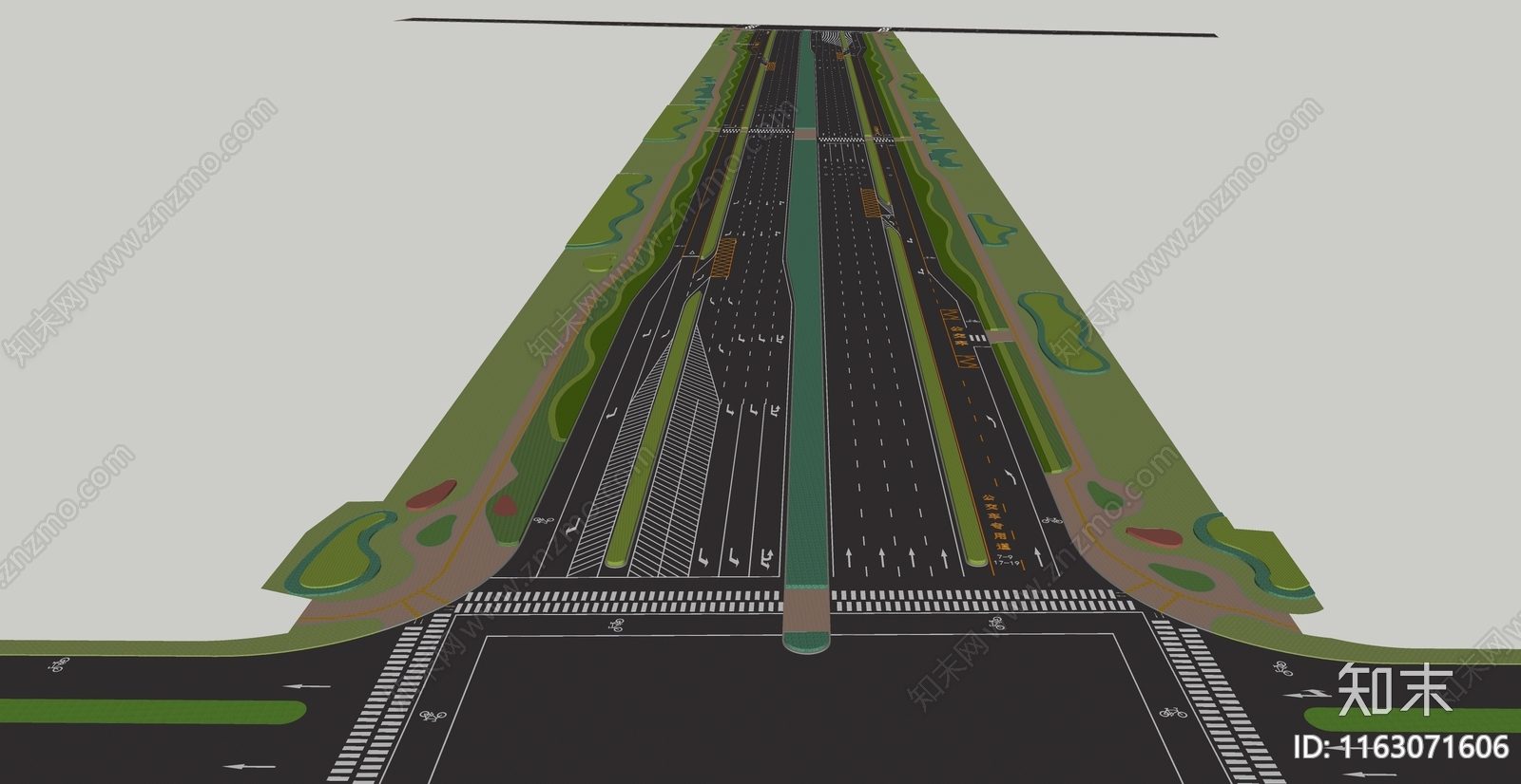 现代道路SU模型下载【ID:1163071606】