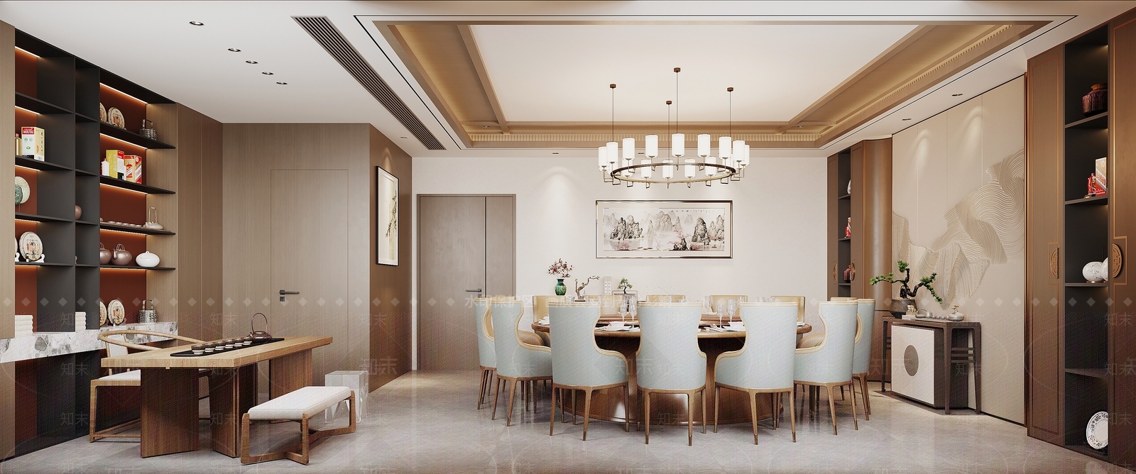 中式新中式包厢3D模型下载【ID:1163073941】
