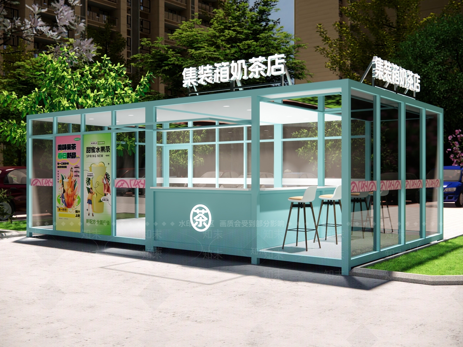 现代餐饮建筑SU模型下载【ID:1163083895】