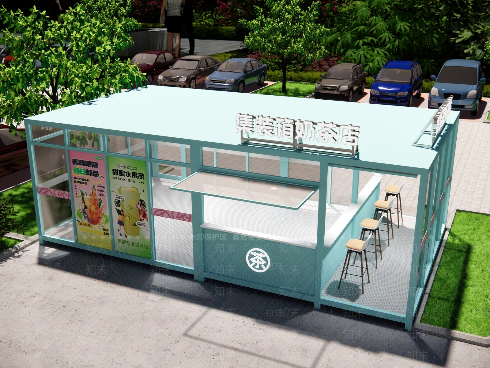 现代餐饮建筑SU模型下载【ID:1163083895】