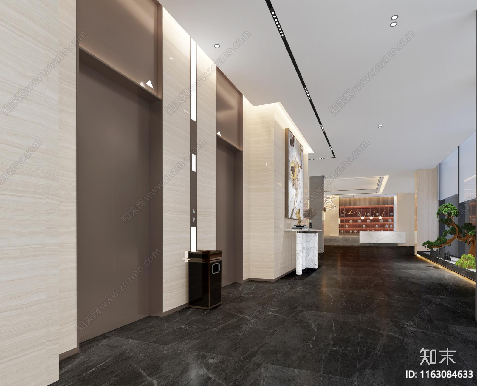 现代中餐厅cad施工图下载【ID:1163084633】