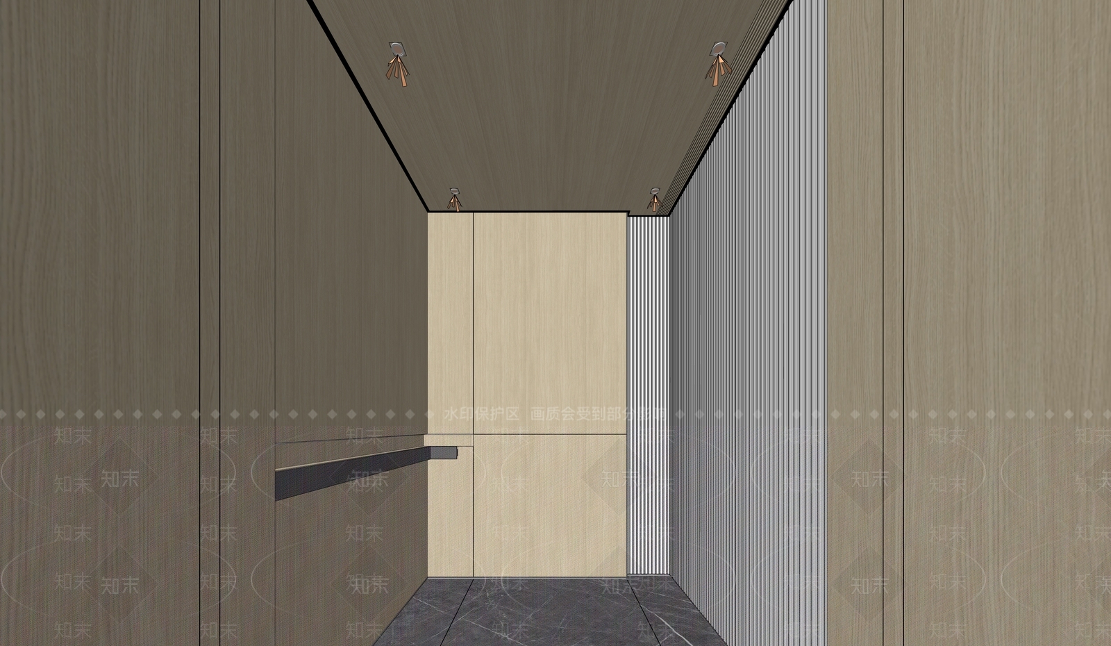 现代日式电梯厅SU模型下载【ID:1163084809】