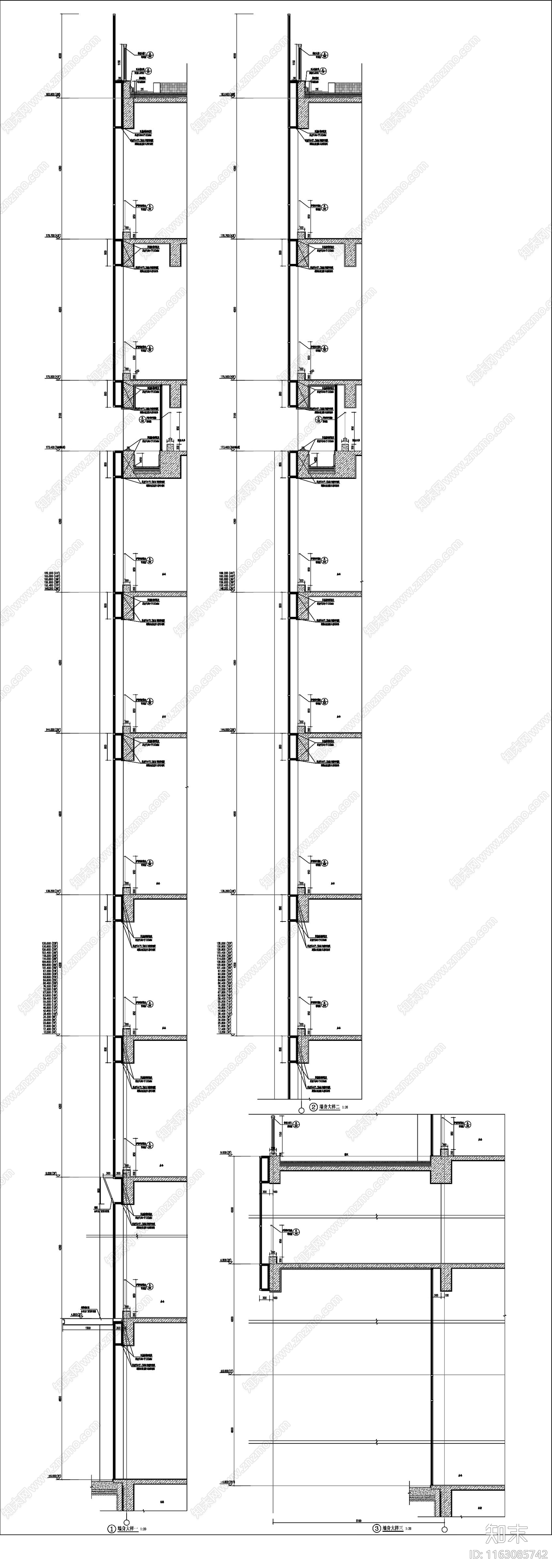 现代办公楼建筑施工图下载【ID:1163085742】