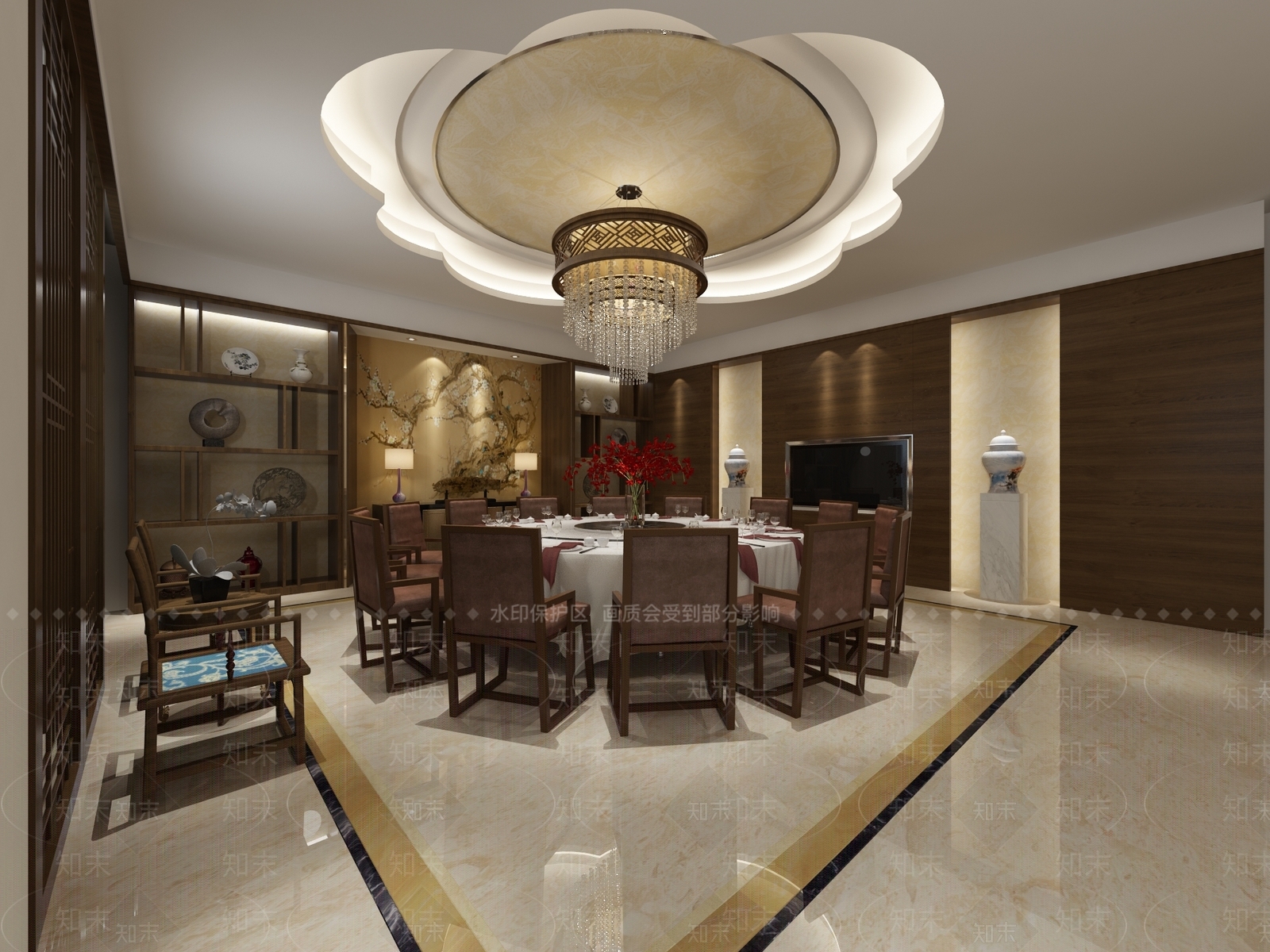 新中式包厢3D模型下载【ID:1163088164】