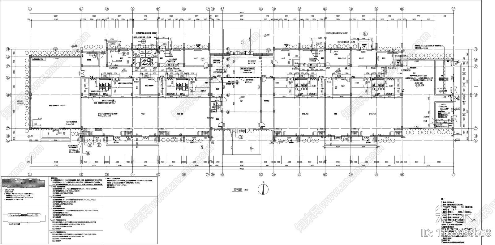 现代幼儿园建筑cad施工图下载【ID:1163098568】