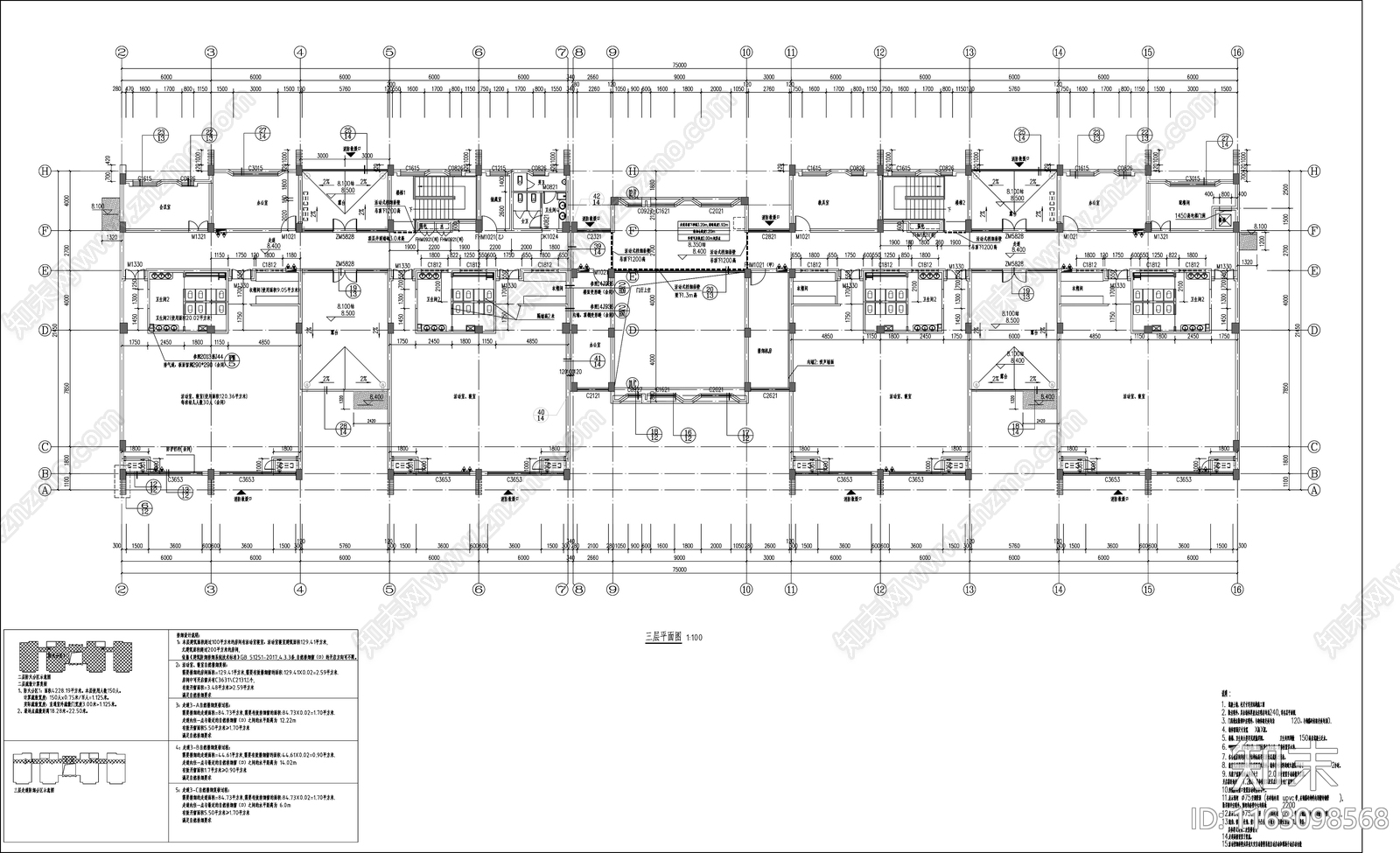 现代幼儿园建筑cad施工图下载【ID:1163098568】