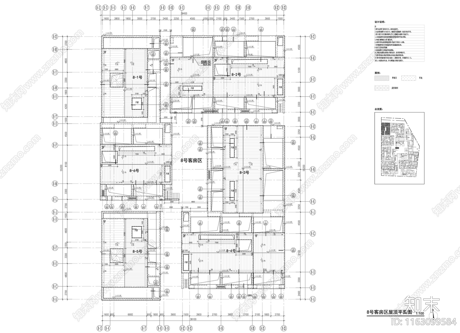 新中式民宿建筑cad施工图下载【ID:1163099584】