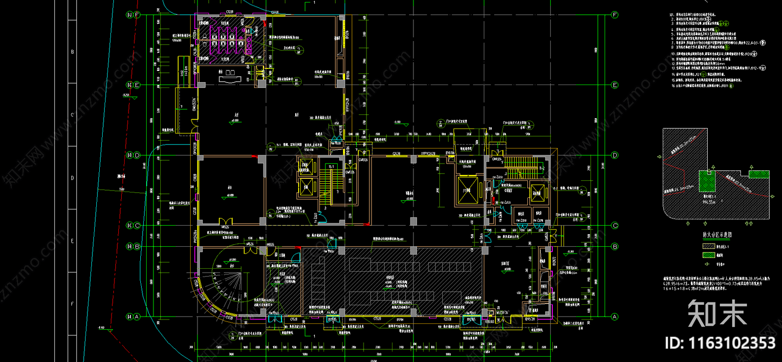 现代产业园建筑cad施工图下载【ID:1163102353】