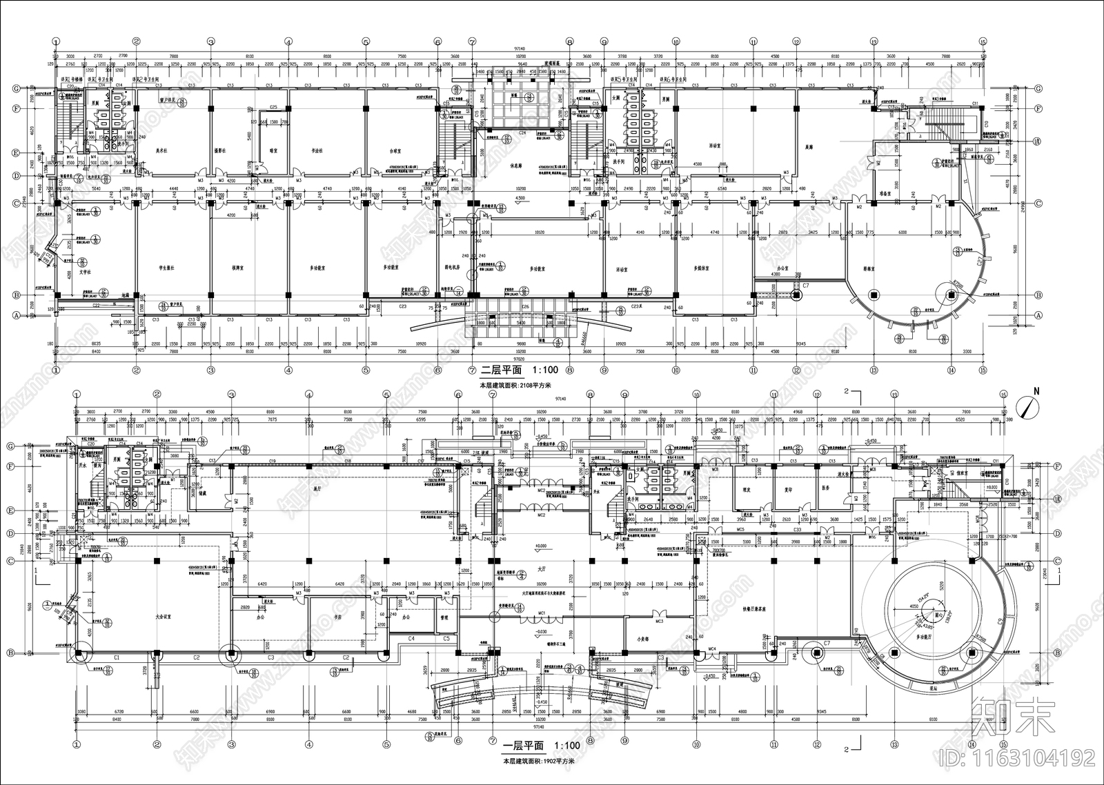 现代其他公共建筑cad施工图下载【ID:1163104192】