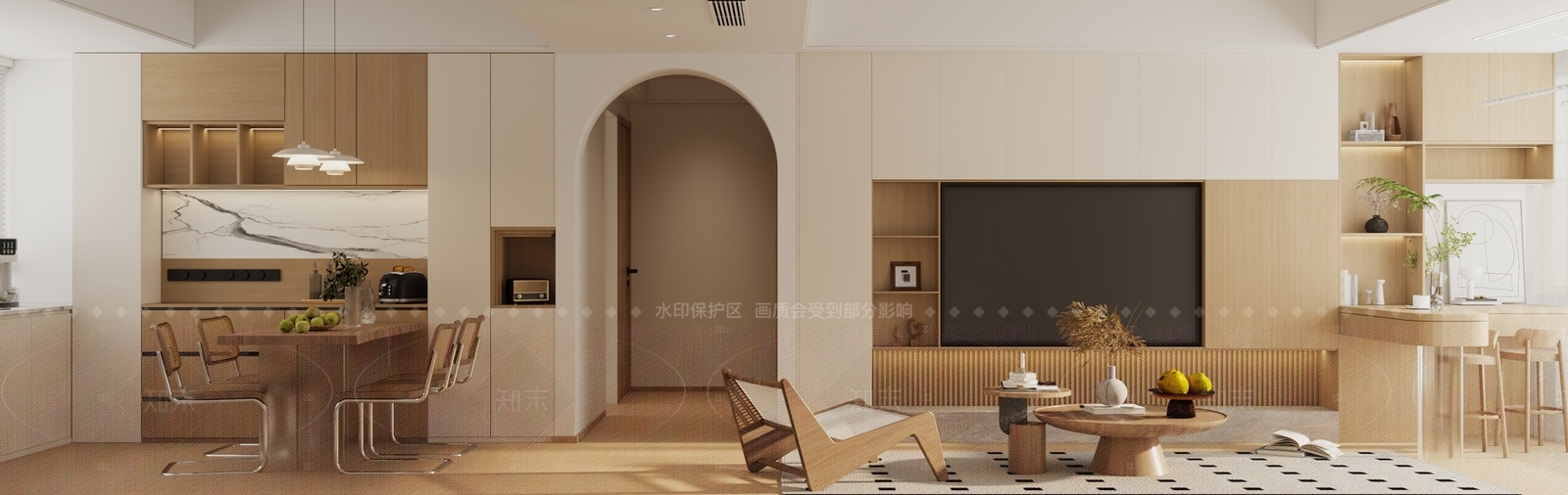 奶油客餐厅3D模型下载【ID:1214622186】