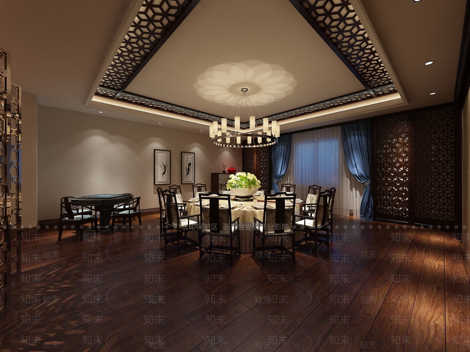 新中式包厢3D模型下载【ID:1163107750】