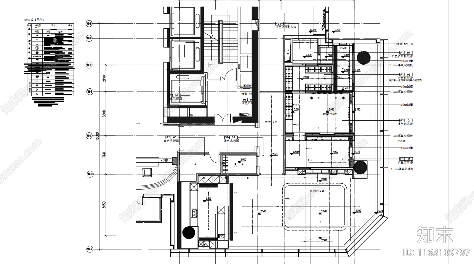 现代售楼处cad施工图下载【ID:1163109797】