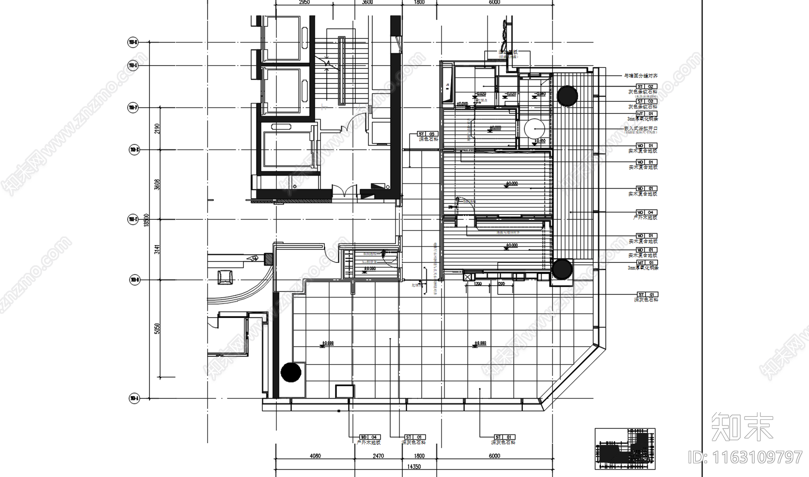 现代售楼处cad施工图下载【ID:1163109797】
