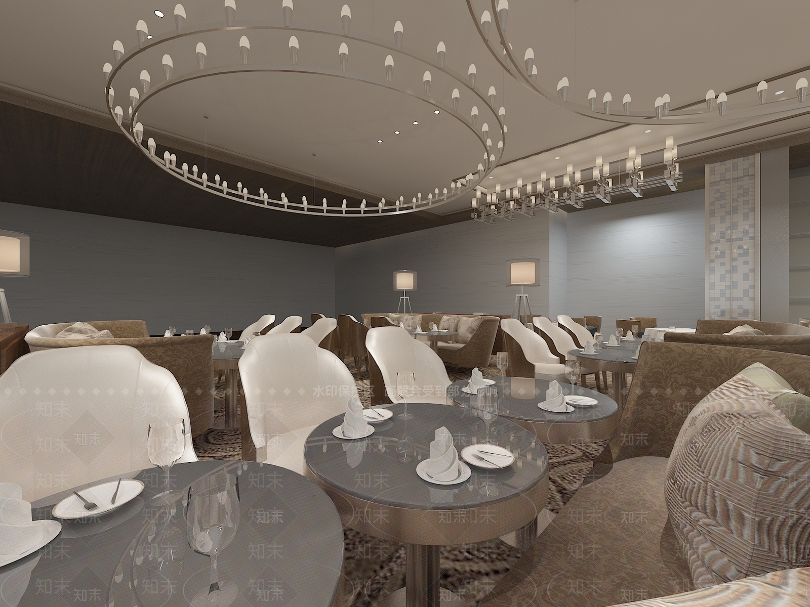 现代西餐厅3D模型下载【ID:1163109677】