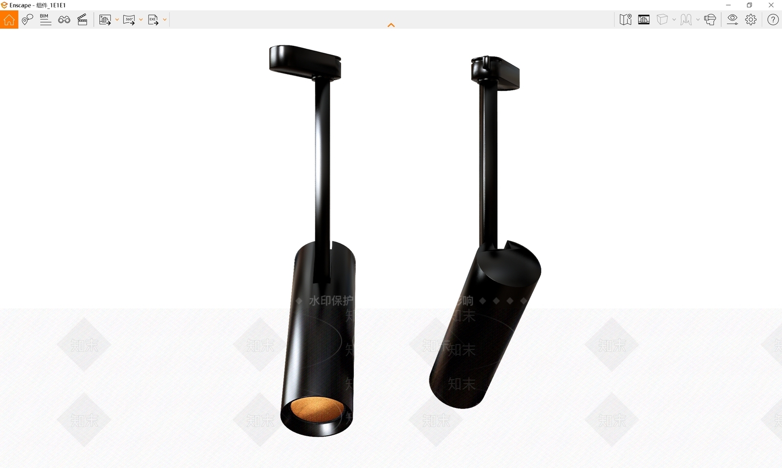 现代筒灯射灯SU模型下载【ID:1163111025】