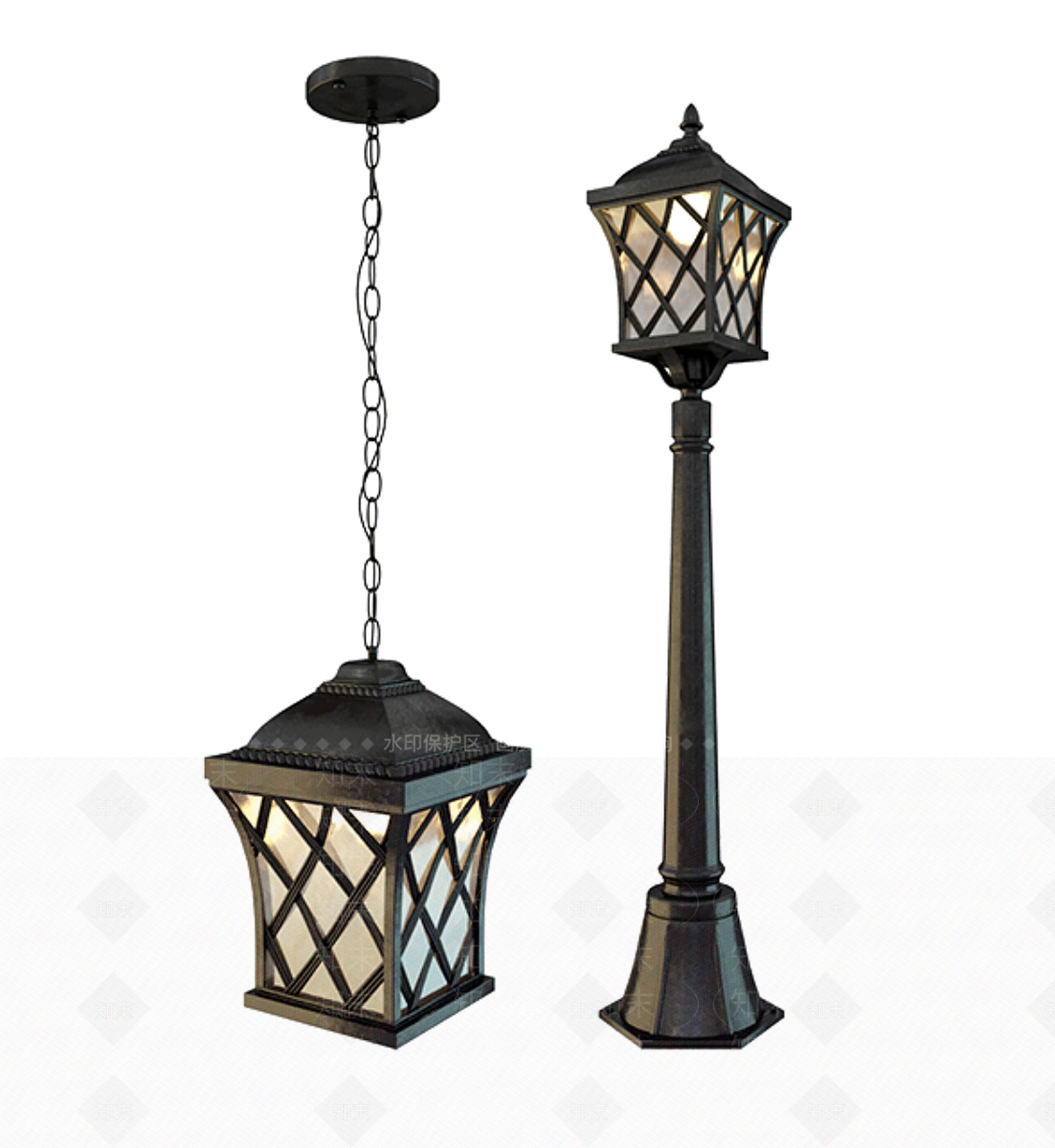 欧式复古路灯SU模型下载【ID:1163112545】