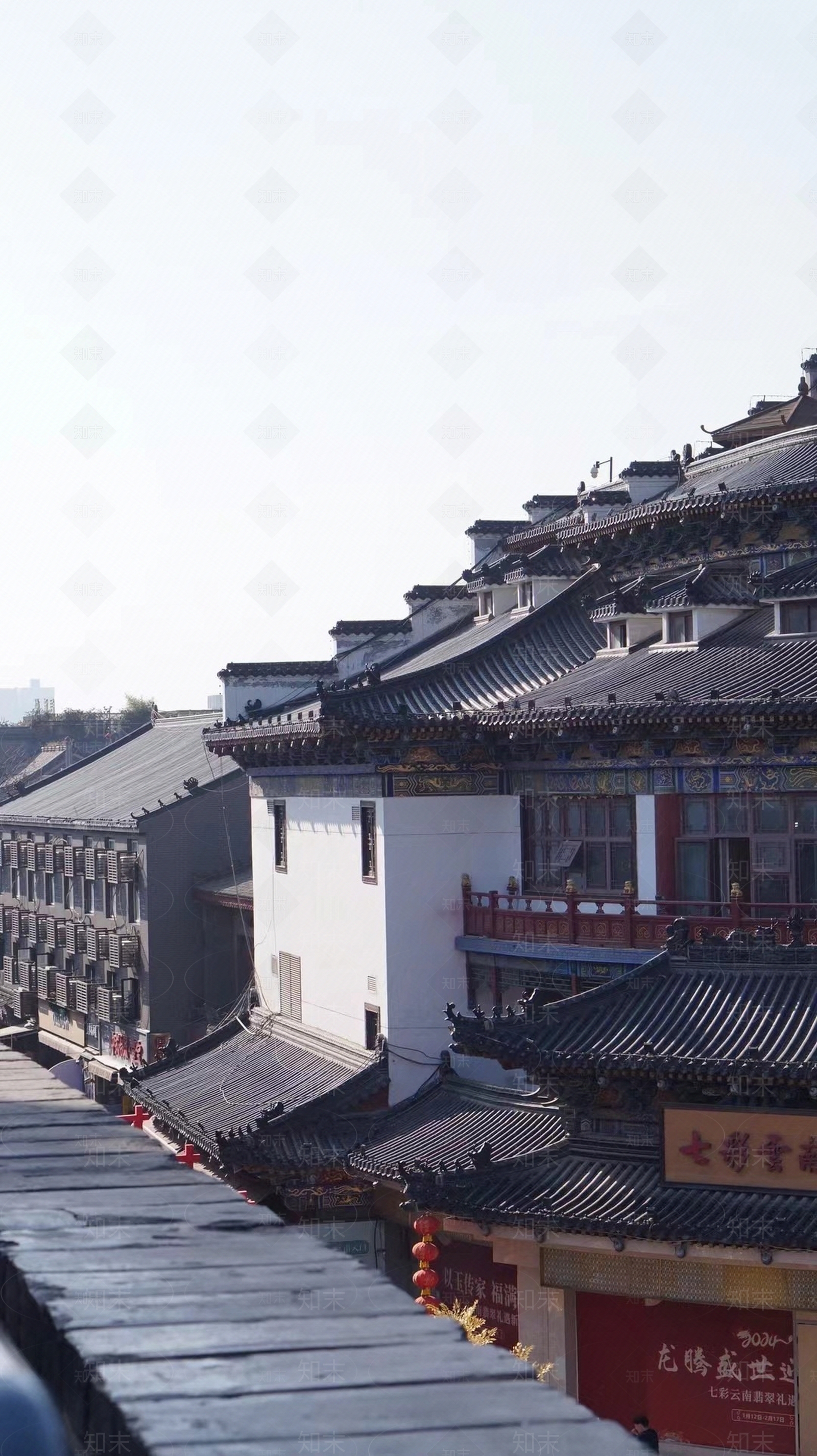 新中式街道外景贴图下载【ID:1163113768】