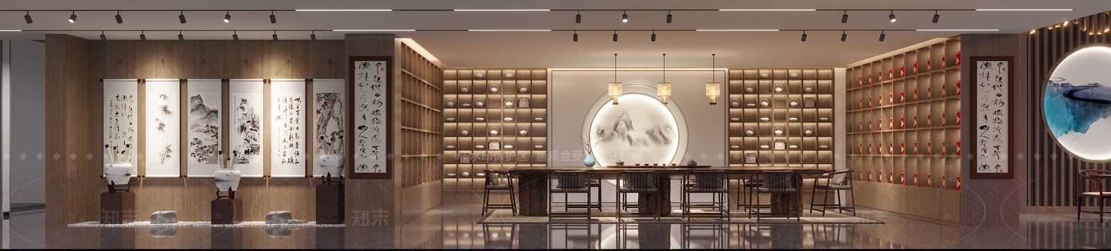 现代新中式烟酒店3D模型下载【ID:1163116213】