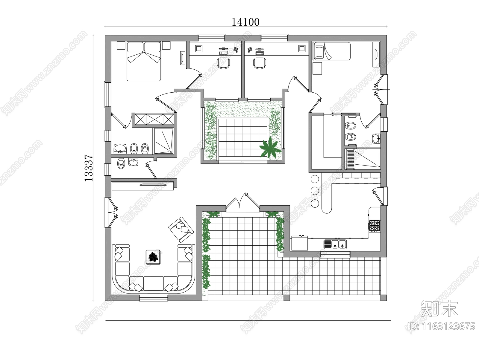 户型优化施工图下载【ID:1163123675】