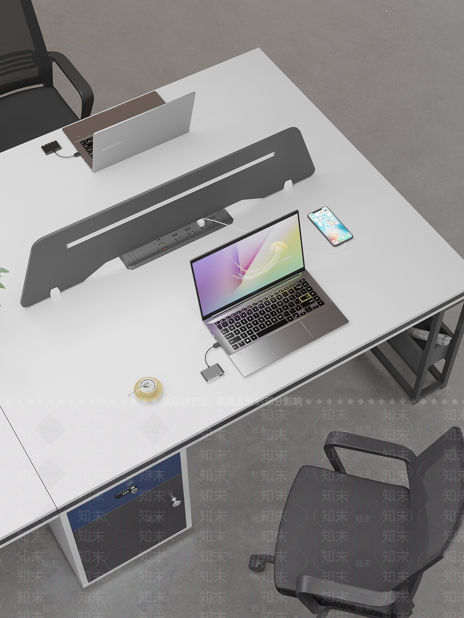 现代办公桌3D模型下载【ID:1163122647】