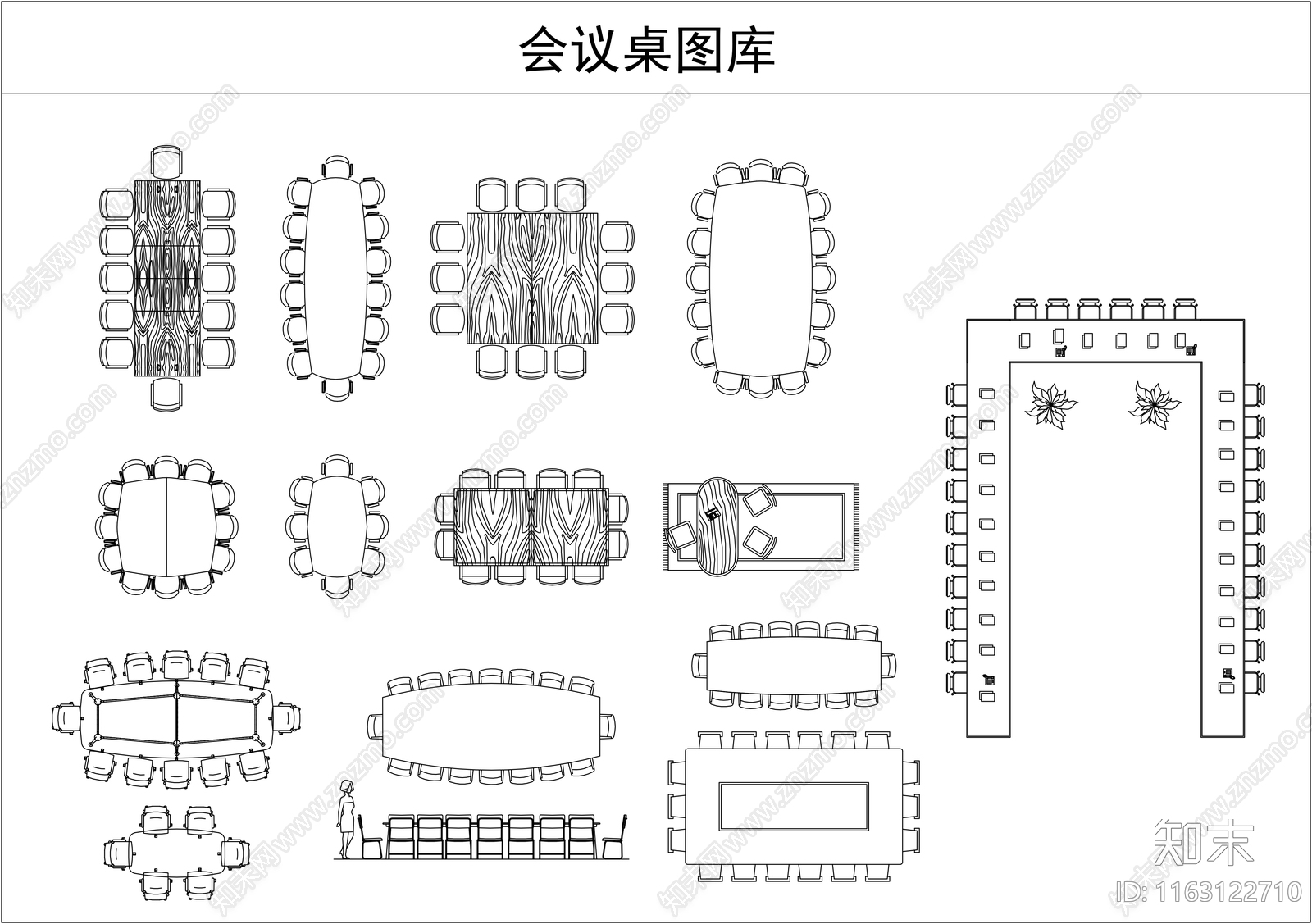 现代桌椅施工图下载【ID:1163122710】