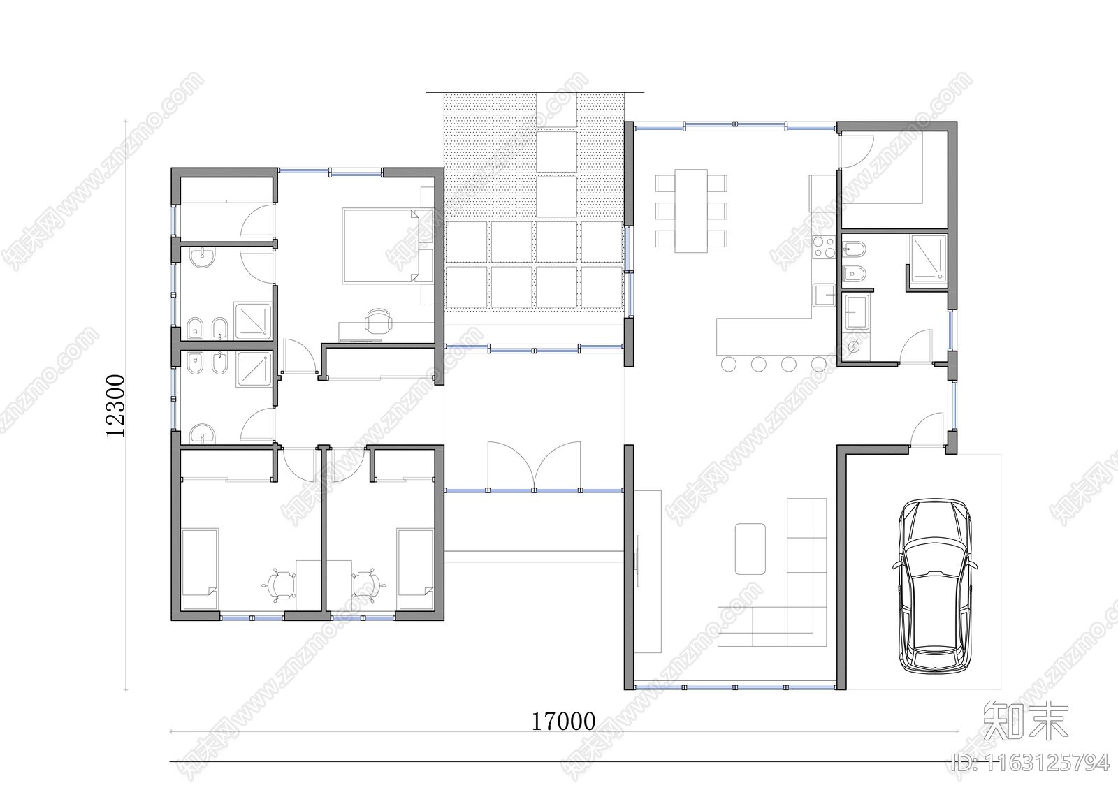 户型优化cad施工图下载【ID:1163125794】